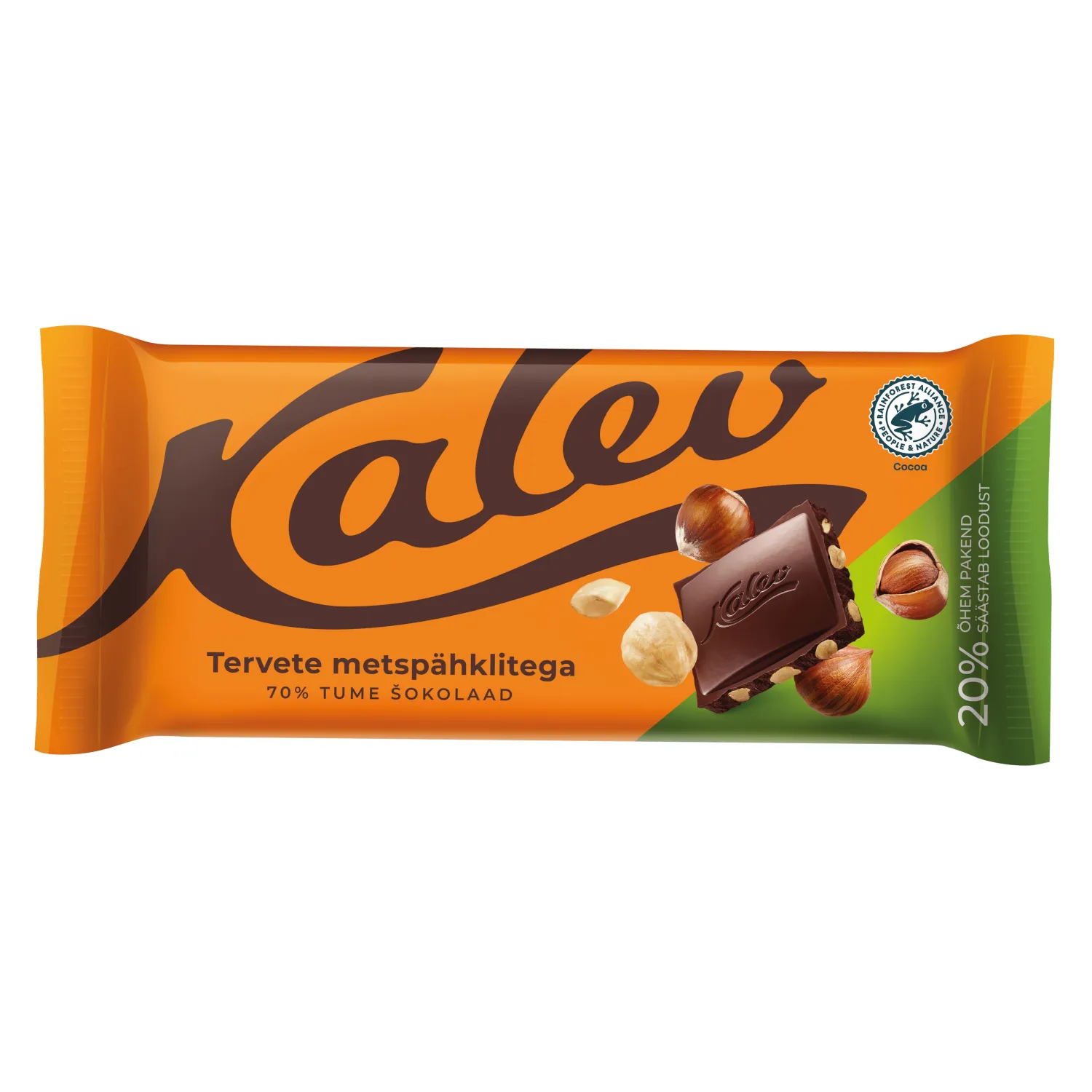 Tume šokolaad terv.metspähklitega Kalev 100g