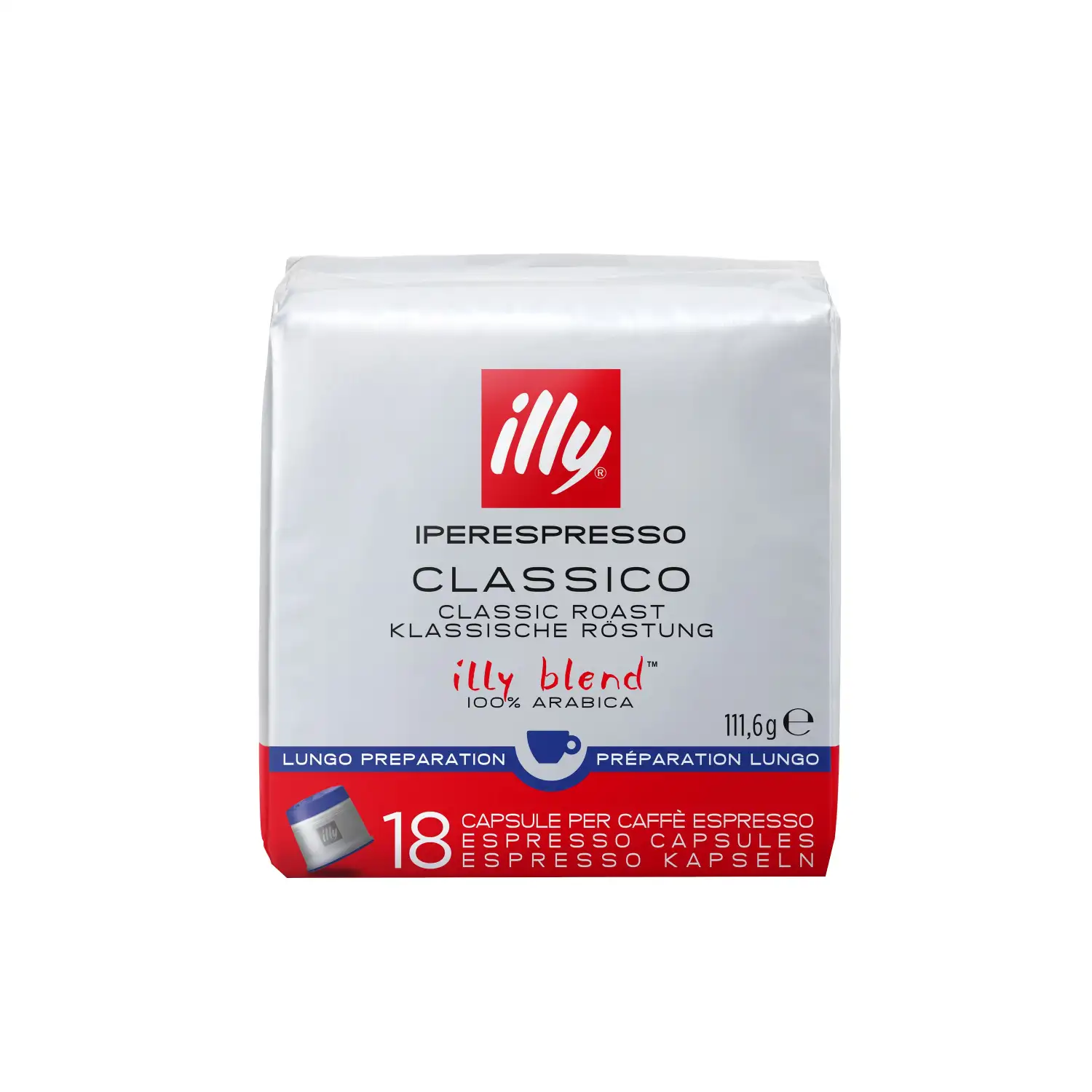 Kafijas kap. Illy Lungo vid. grauzd. 121g