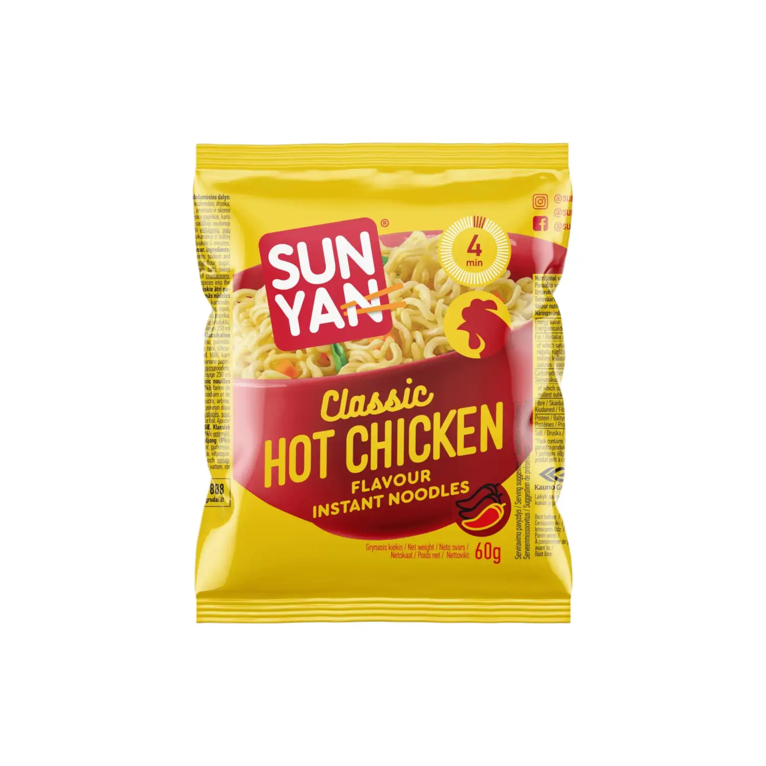 Makaronai su aštriu višt. sult. SUN YAN, 60 g