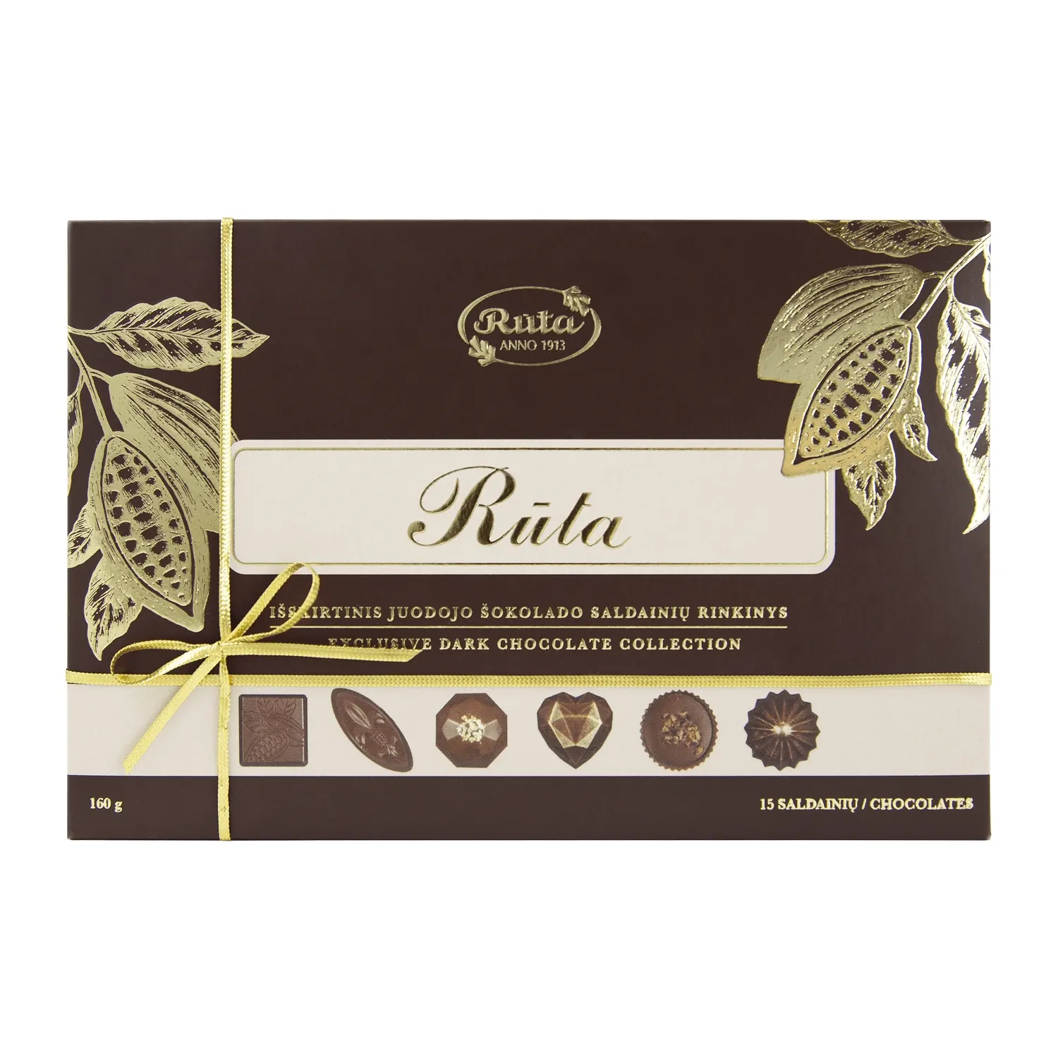 Juod. šokolado saldainių rinkinys RŪTA, 160 g