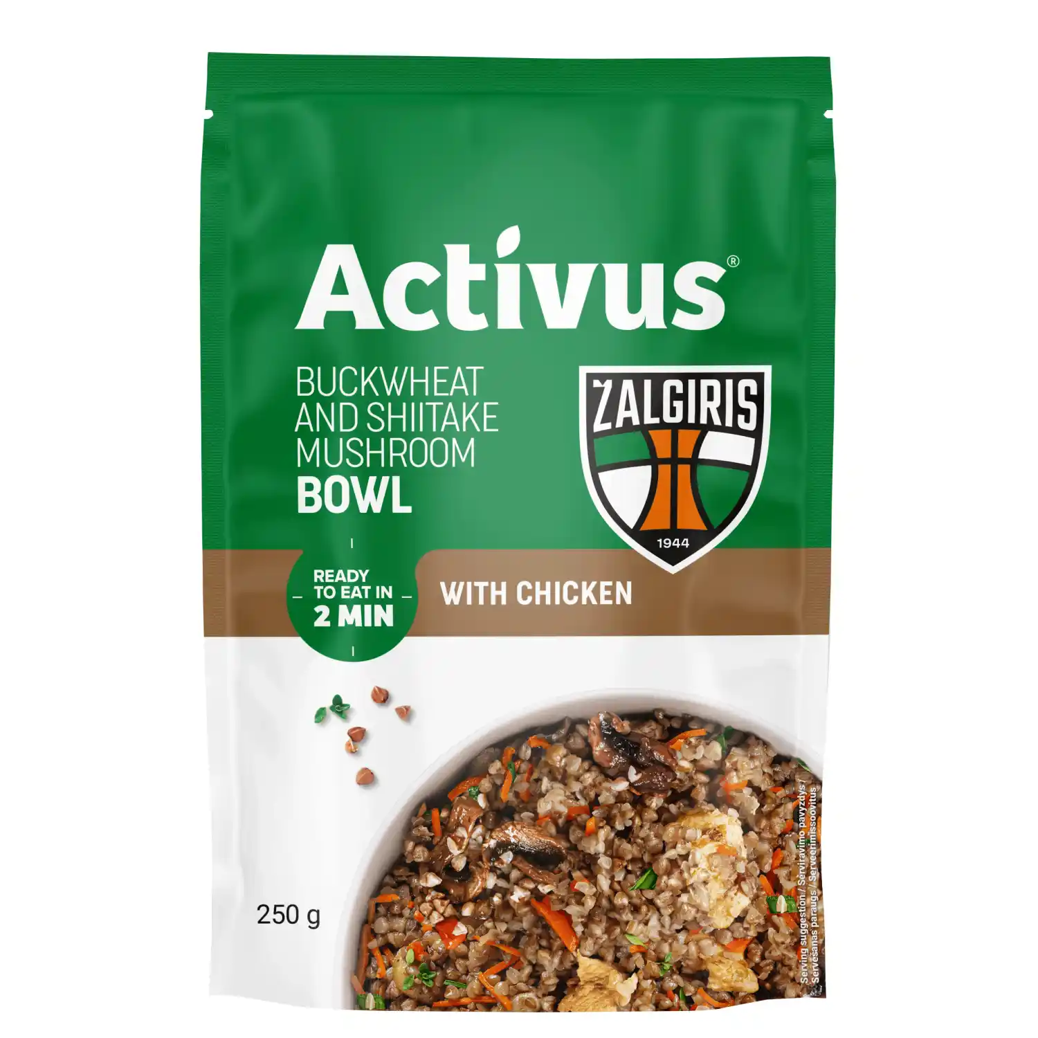 Griķu ēd. Activus ar vistu, šitaki sēnēm 250g