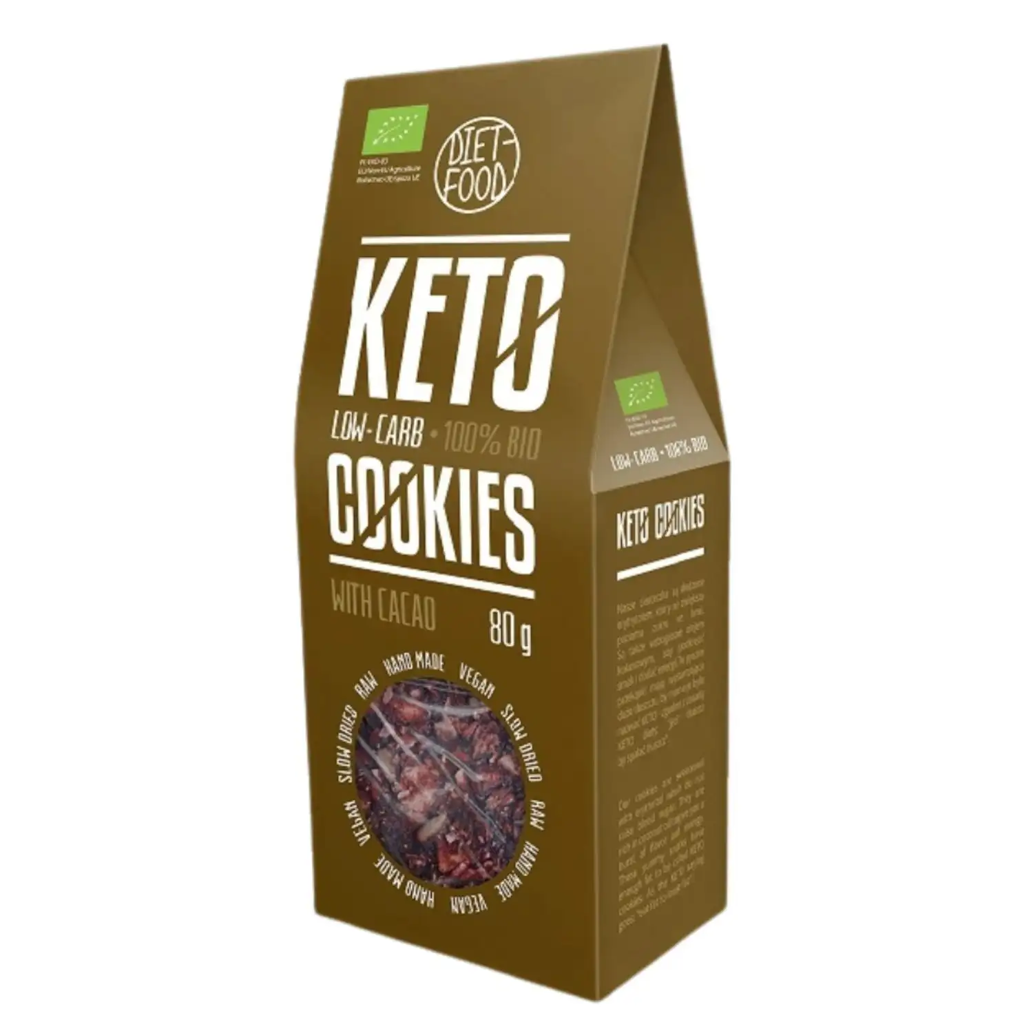 Ekol. sausainiai su kak. KETO DIET-FOOD, 80 g