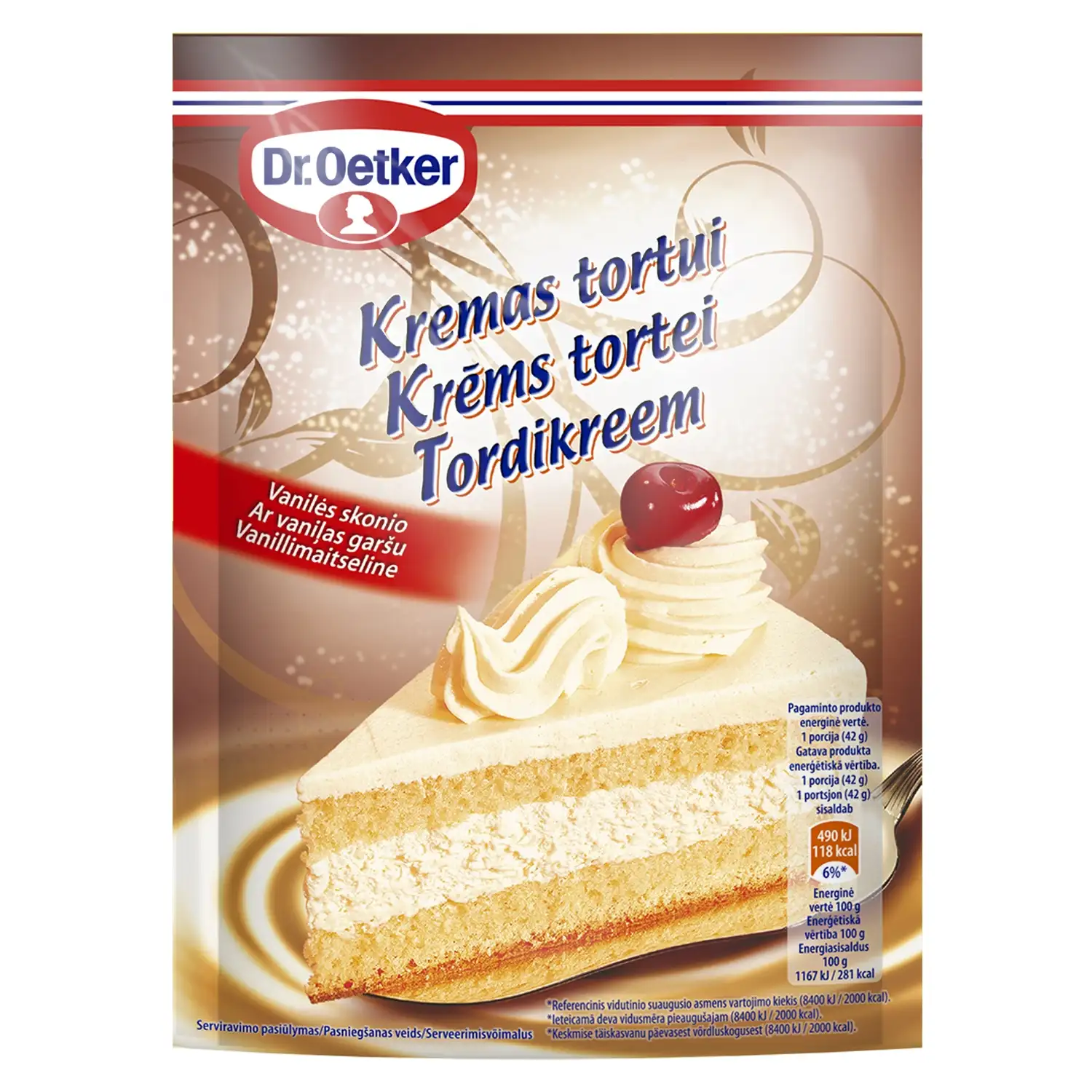Vanilės skonio kremas tortui DR.OETKER, 105 g