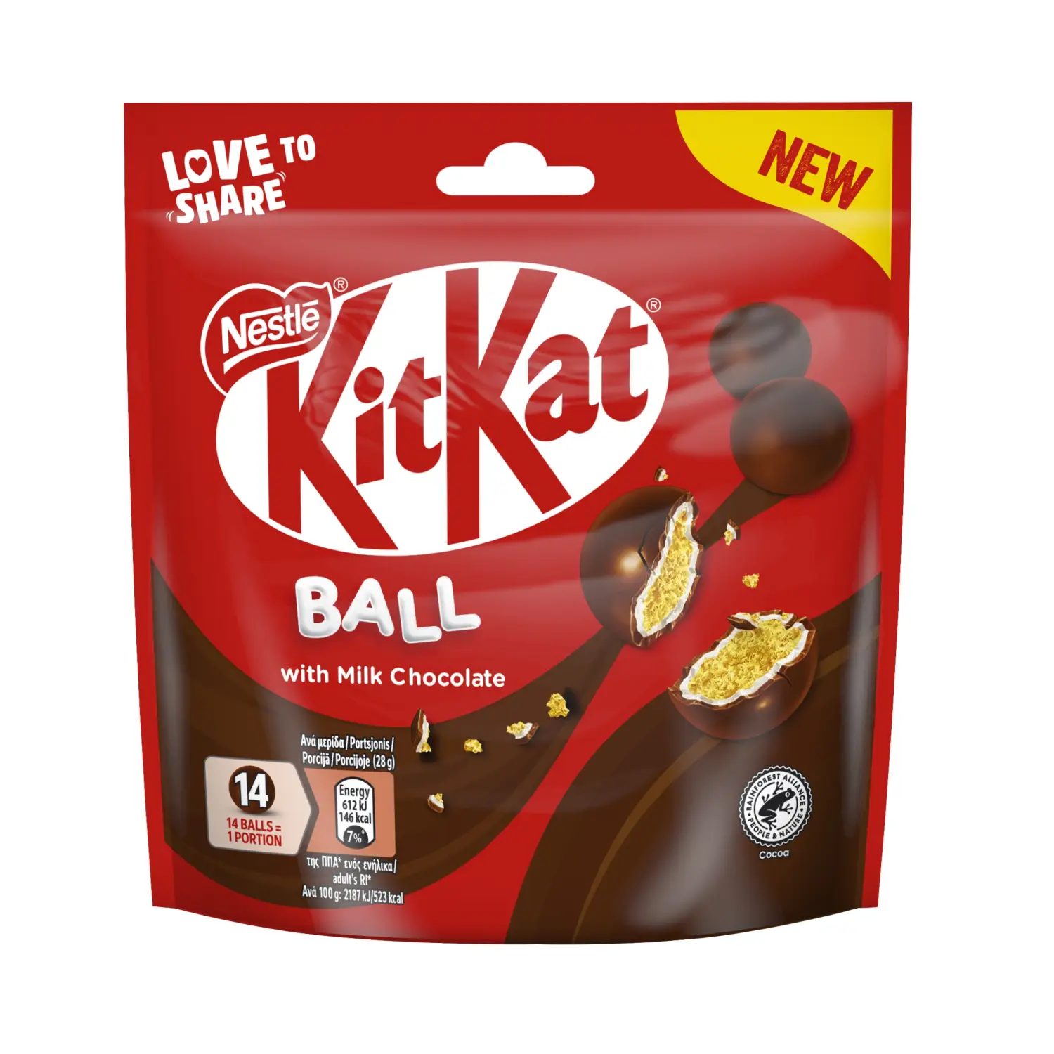 Konfektes Kit Kat bumbiņas ar šok. gl. 140g