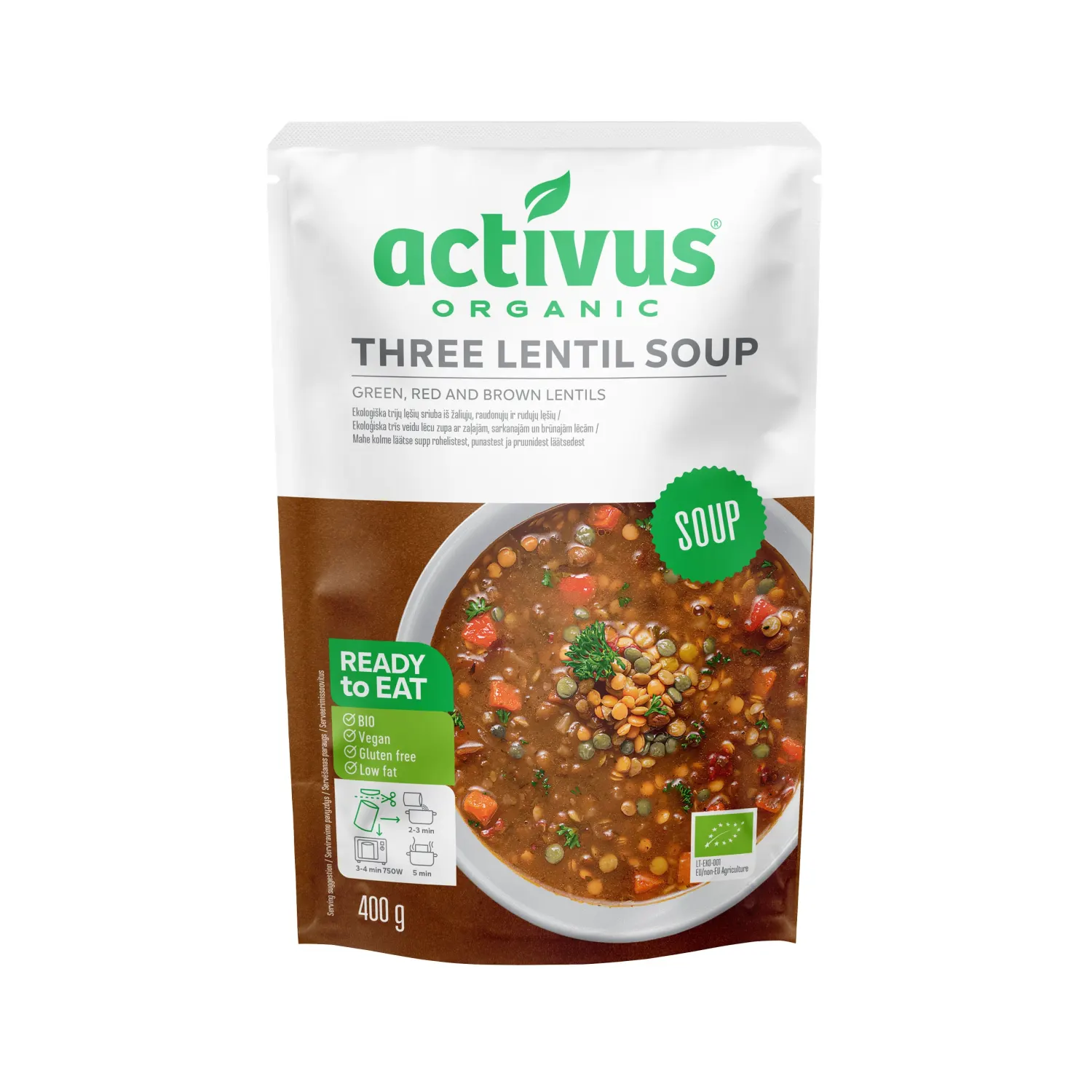 Trīs lēcu zupa Activus BIO 400g