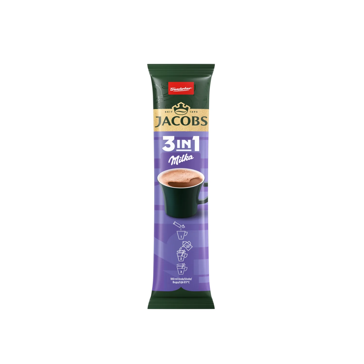 Lahustuv kohvijook Jacobs 3in1 Milka 12,4g