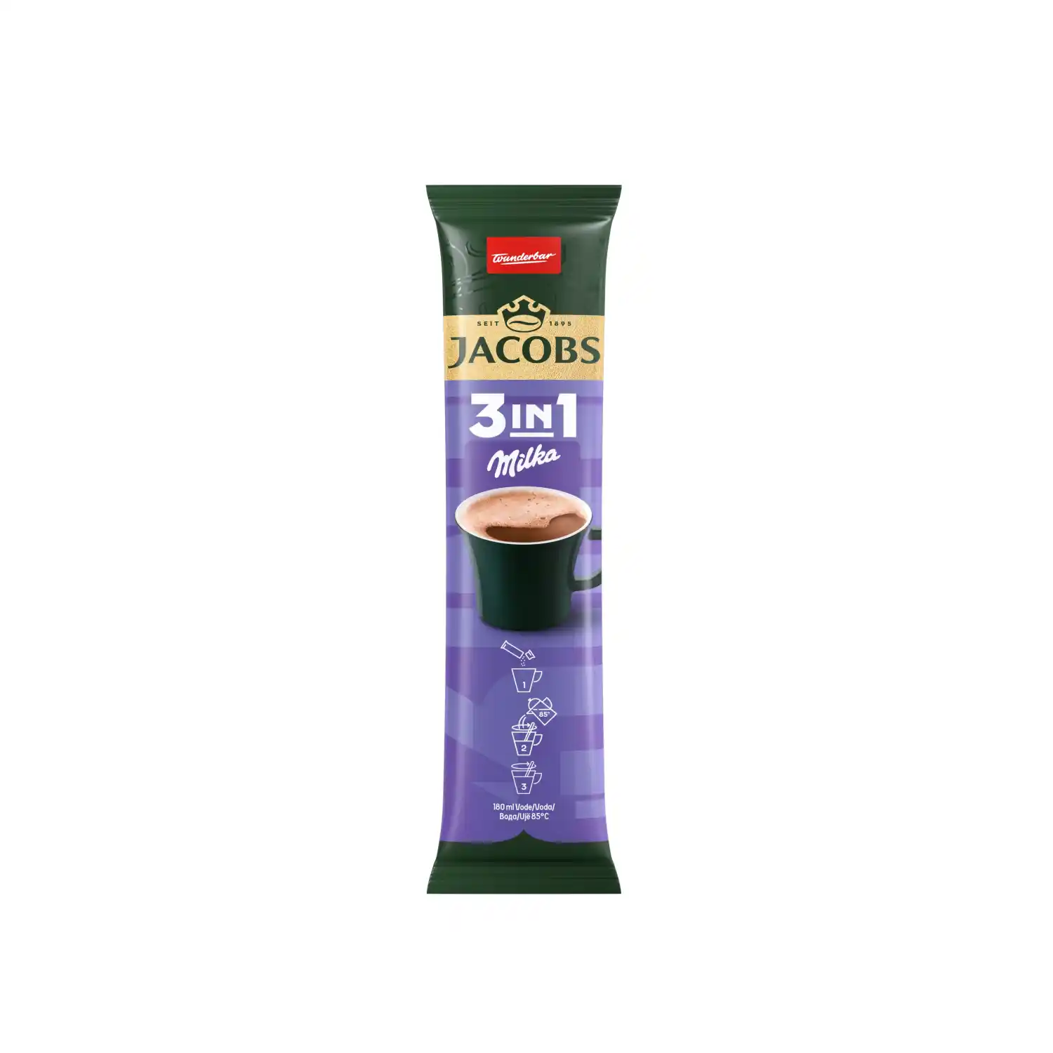 Tirpus kavos gėr. JACOBS 3 in 1 MILKA, 12,4 g