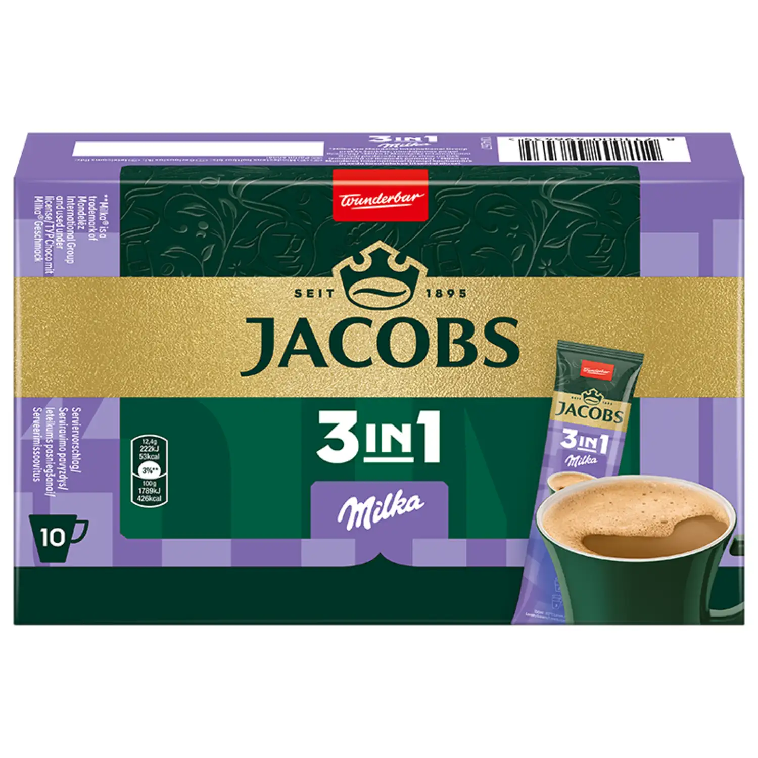 Šķīst. kaf. dzēr. Jacobs 3in1 Milka 12,4g