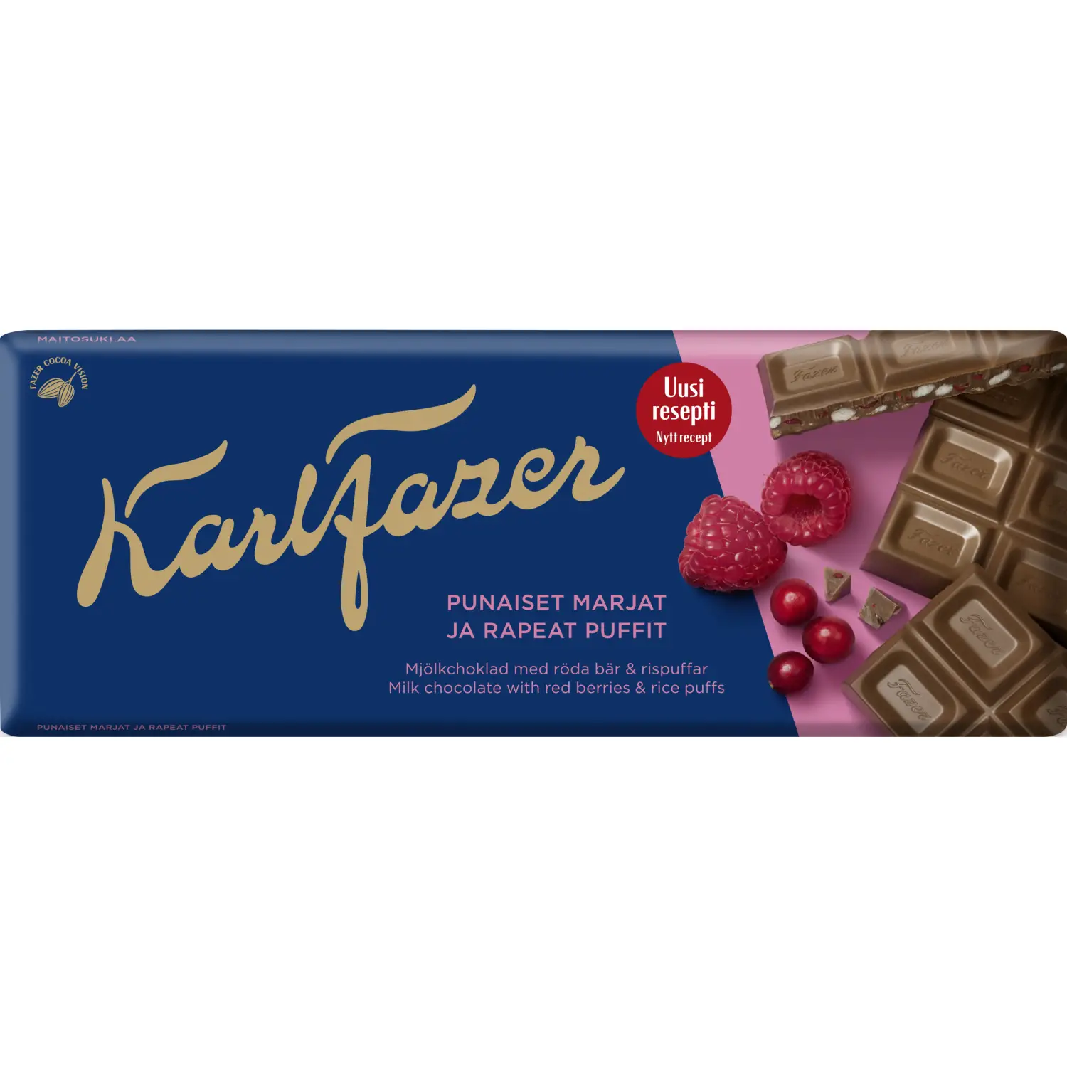 Piimašokolaad punaste marjad. Karl Fazer 180g