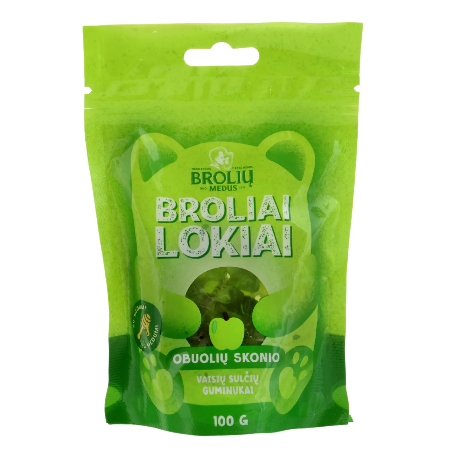 Obuolių skonio guminukai BROLIŲ MEDUS, 100 g