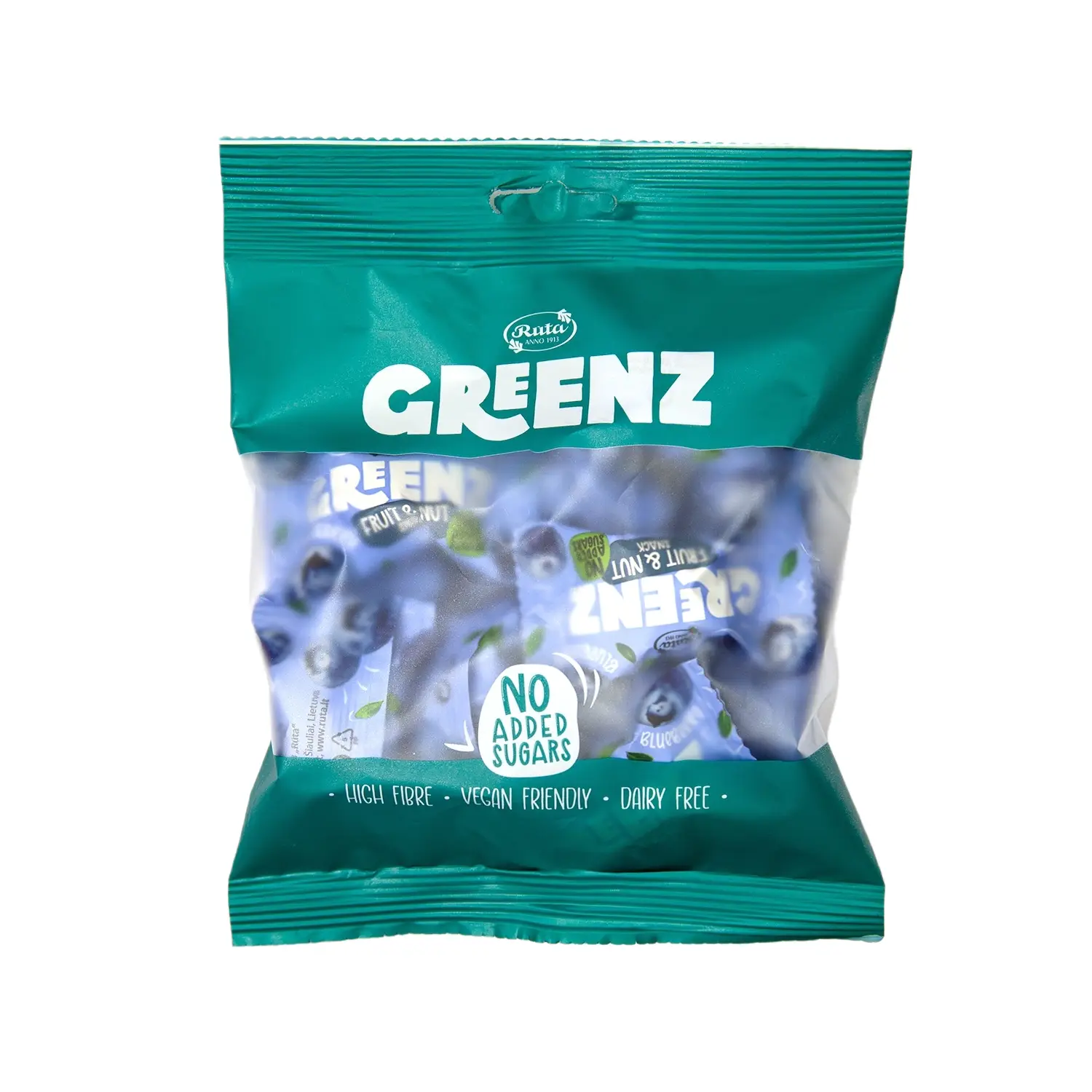 Vais. ir riešutų užk. GREENZ BLUEBERRY, 130 g