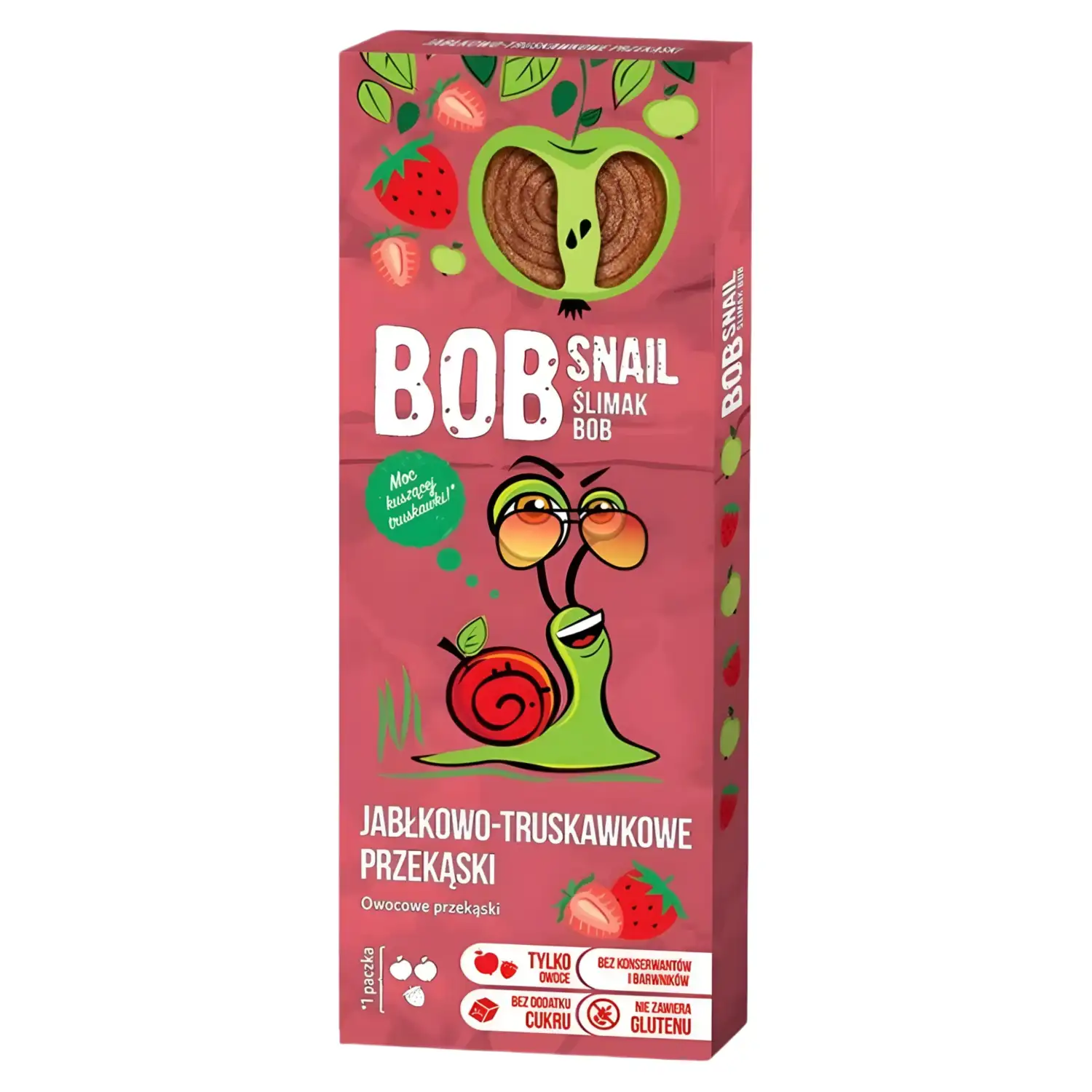 Augļu konf.Bob snail ābolu,zemeņu rullīši 30g