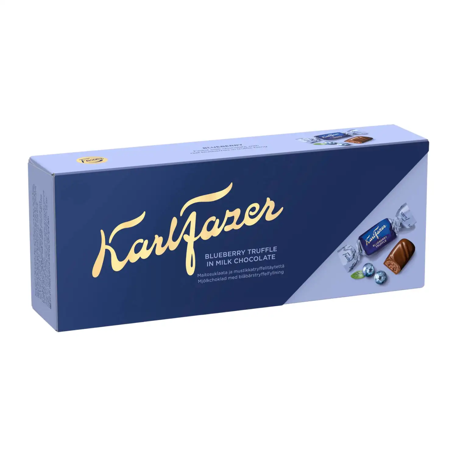 Piimašokokolaa.kom. mustikat. Karl Fazer 250g
