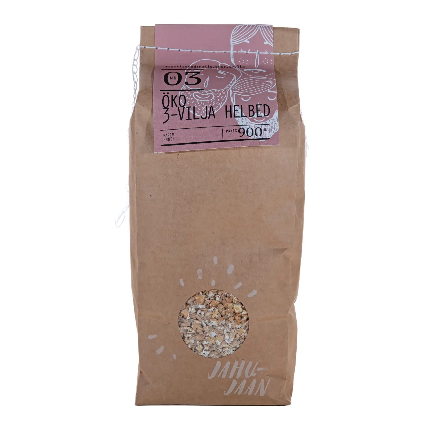 Öko 3-vilja helbed Jahu-Jaan 900g
