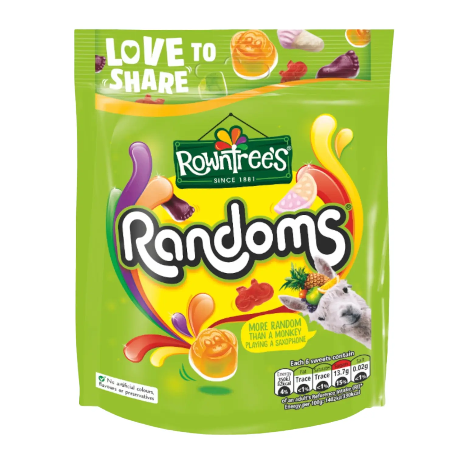 Želejkonfe.Rowntrees Randoms augļu garšu 150g