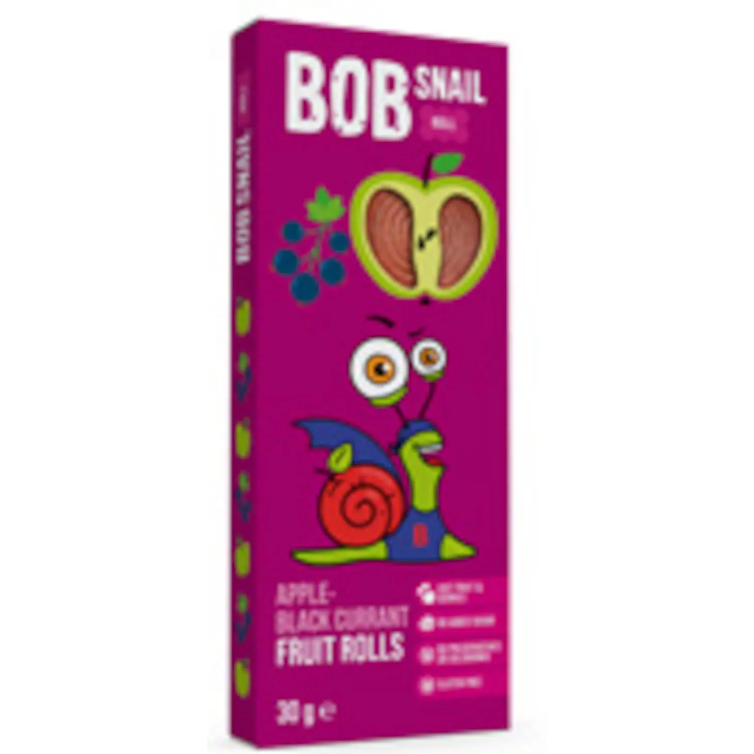 Augļu konfe.Bob snail ābolu,upeņu rullīši 30g