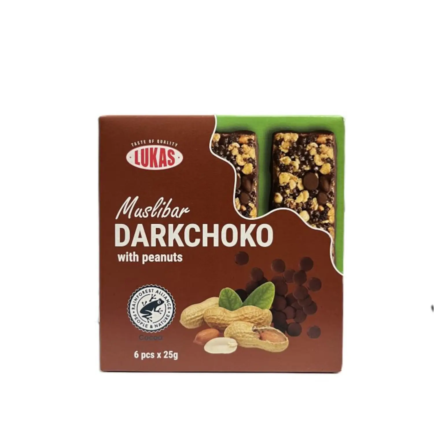 Batoniņš Darkchoko ar zemesriekstiem 6x25g