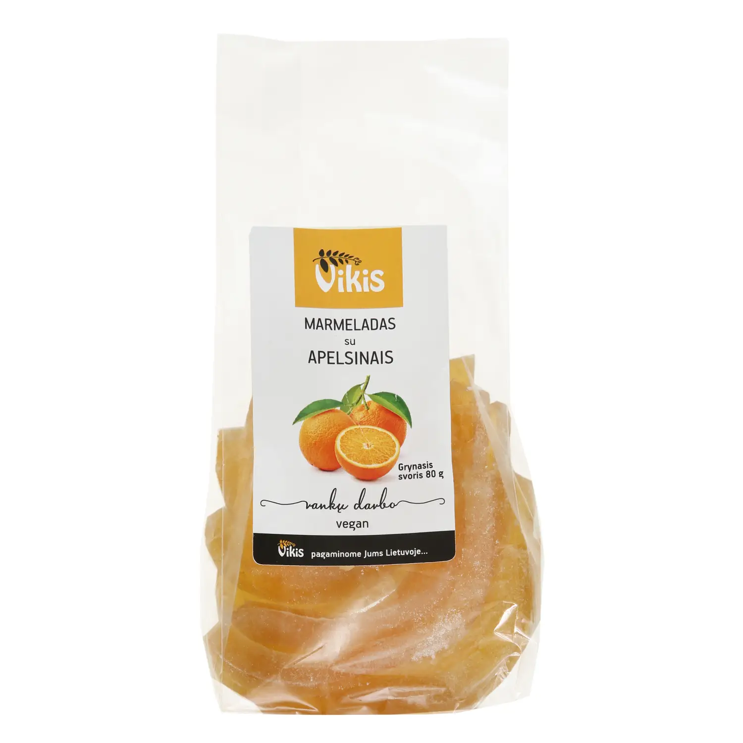 Marmelado lazdelės su apelsinais VIKIS, 80 g