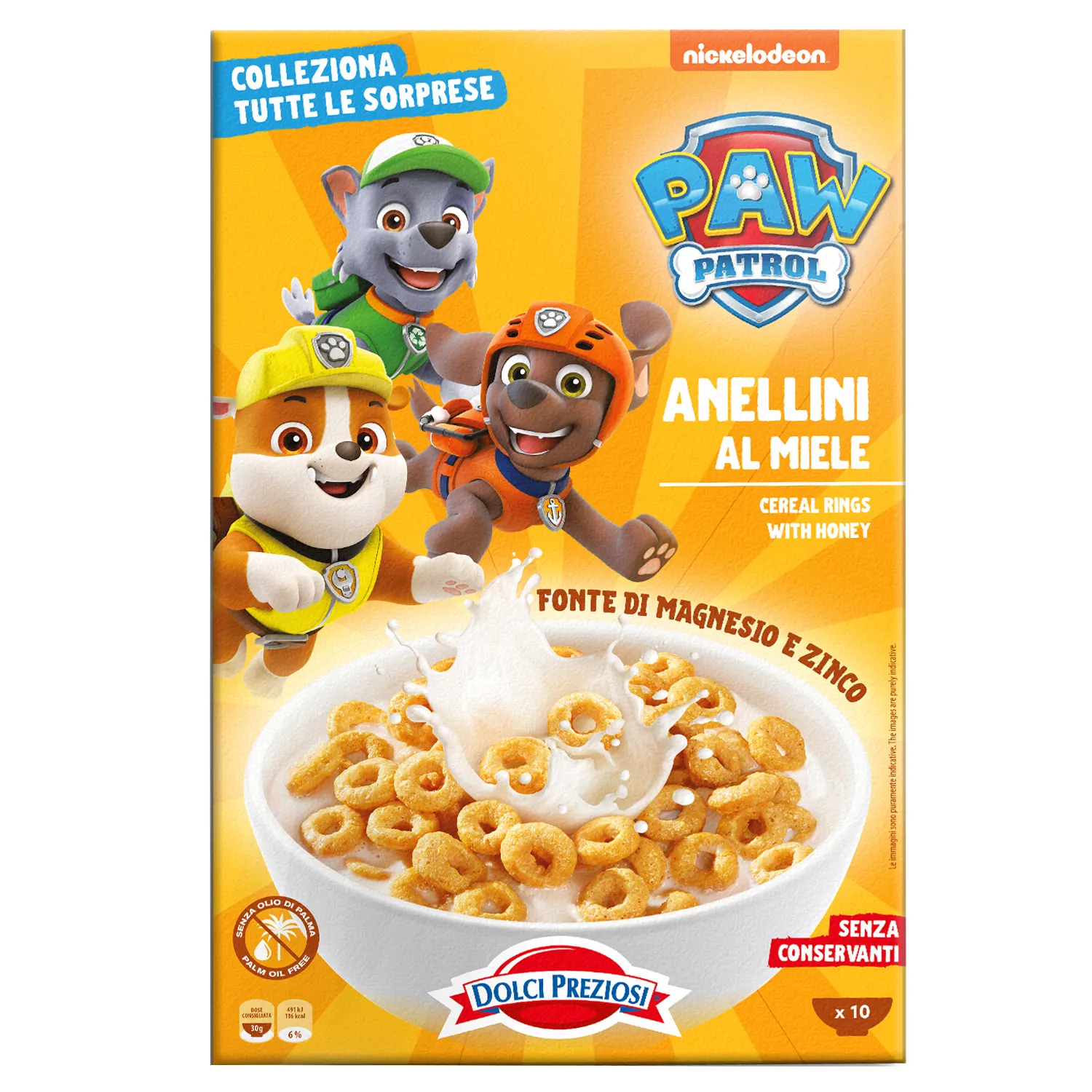 Sausās brokast.Paw Patrol medus gredzeni 300g