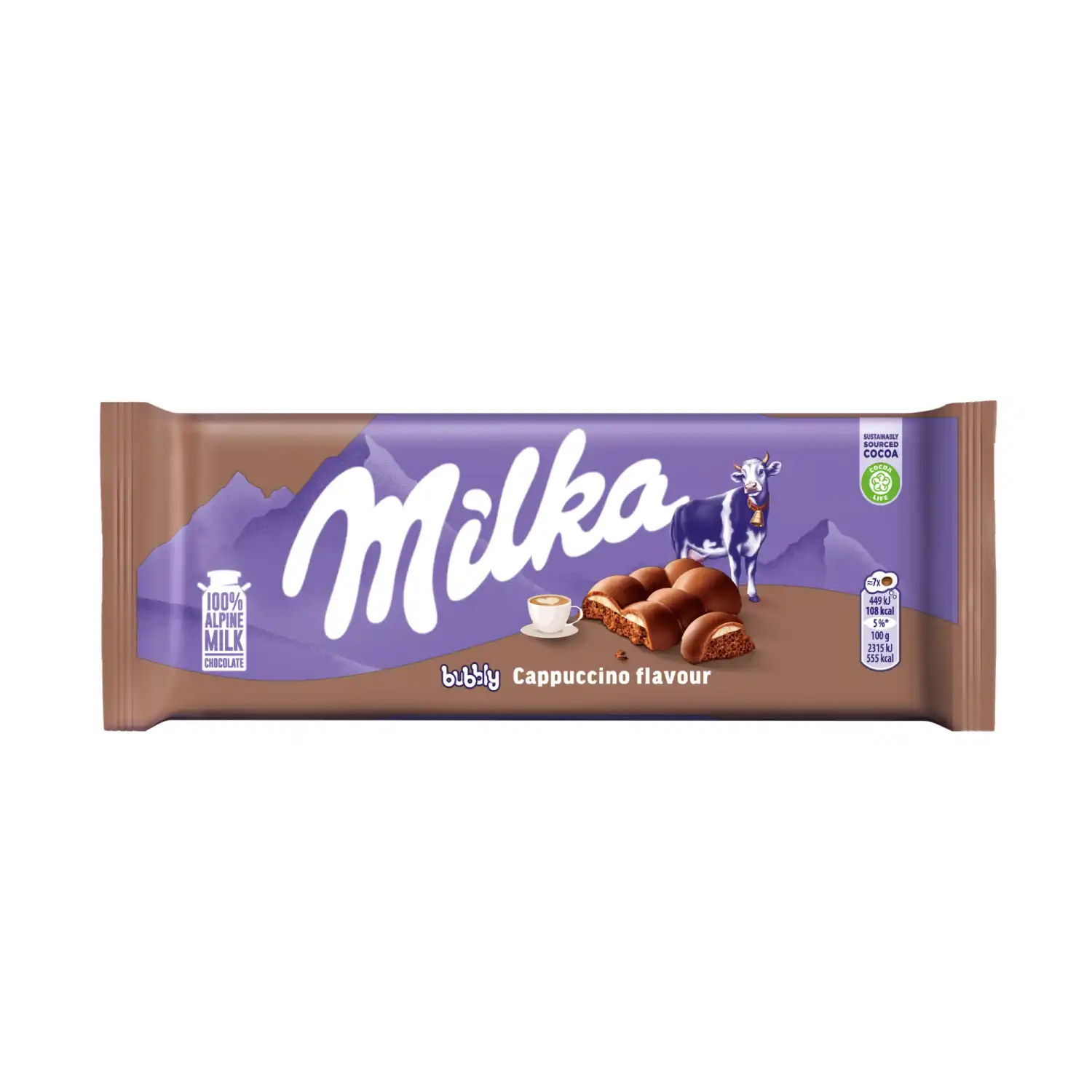 Pien. šokol. su kapučino sk. įd. MILKA, 97 g