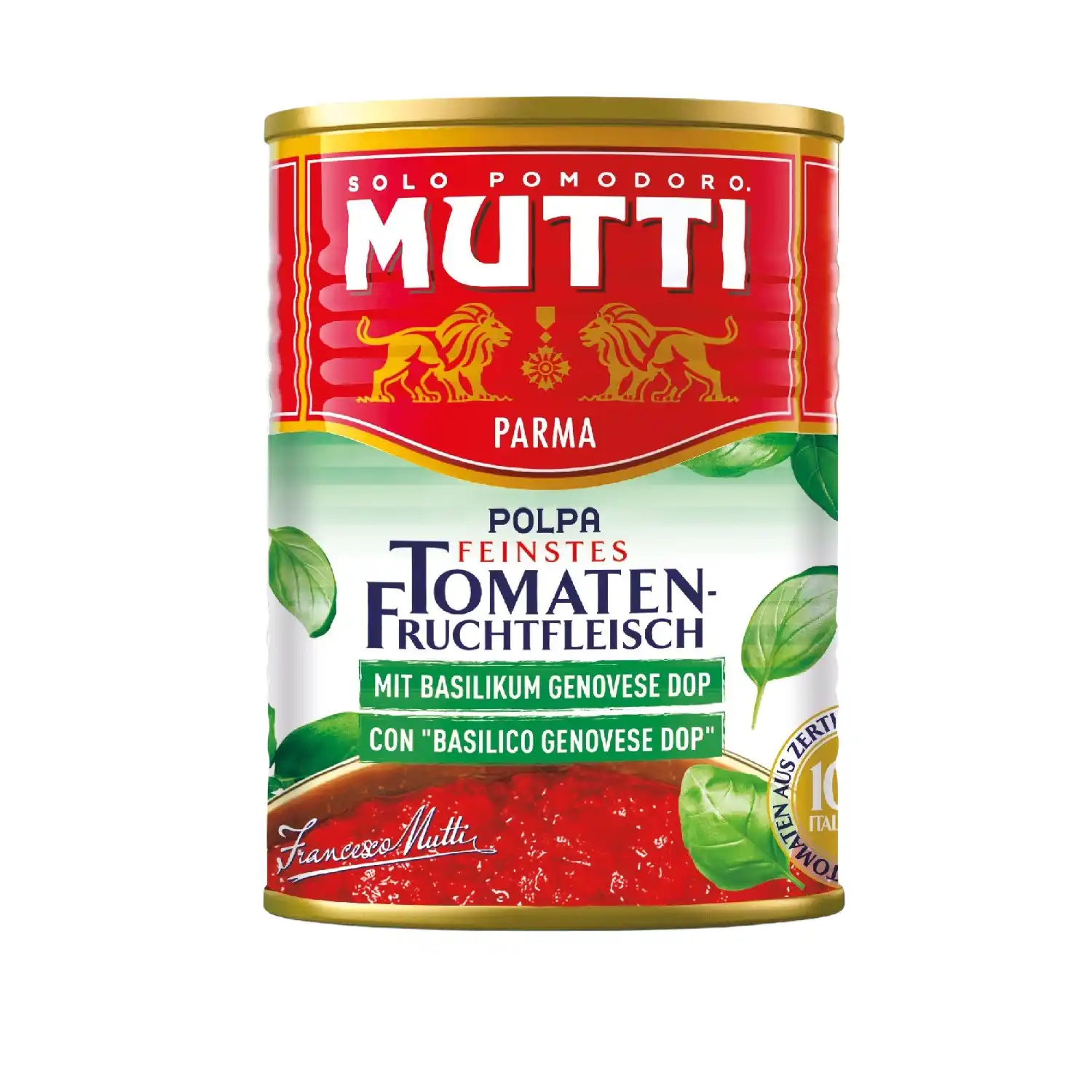 Smulkinti pomidorai MUTTI, su baziliku, 400 g