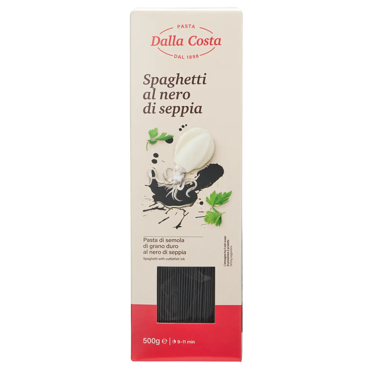 Makaroni Dalla Costa ar sēpijas tinti 500g