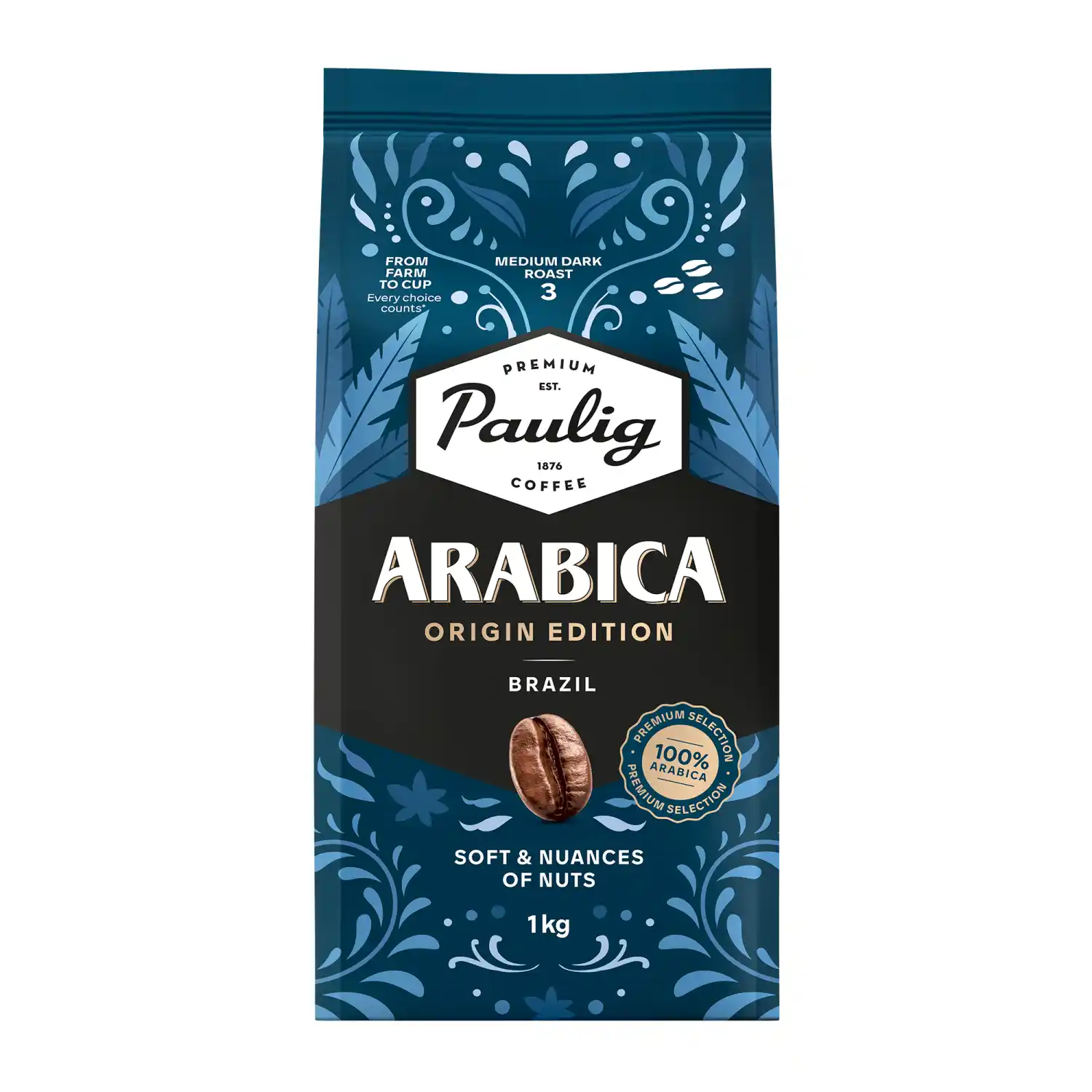 Kafijas pupiņas Paulig Arabica Brazil 1kg