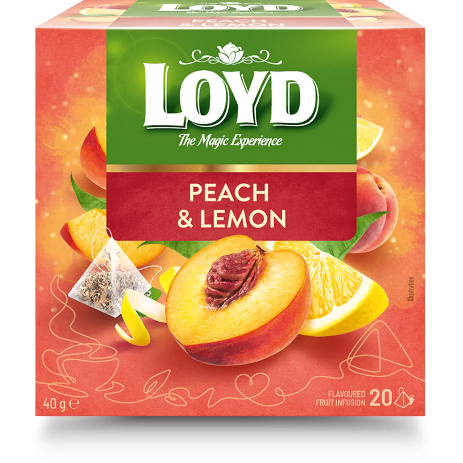 Tēja Loyd Pyramids persiku, citrona garša 40g