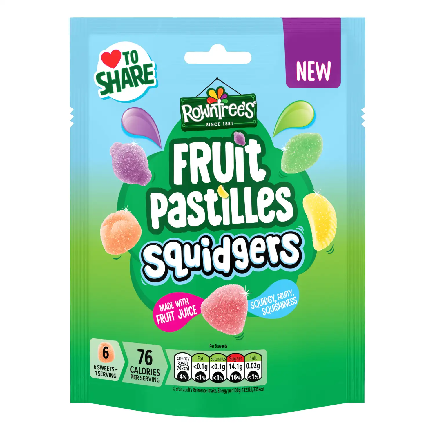 Želejkonf. Rowntrees Squidgers augļu g. 120g