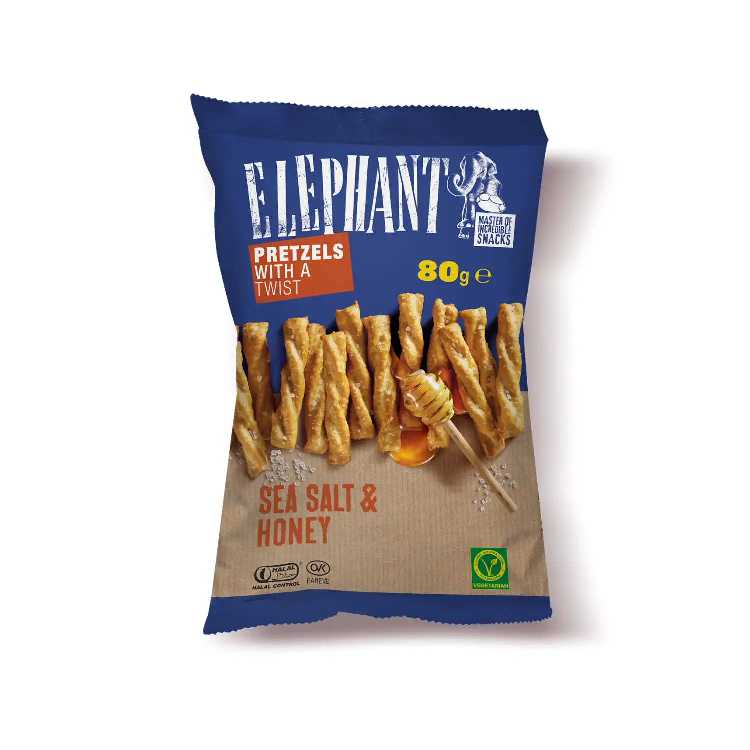 Krekeriai su medumi ir druska ELEPHANT, 80 g