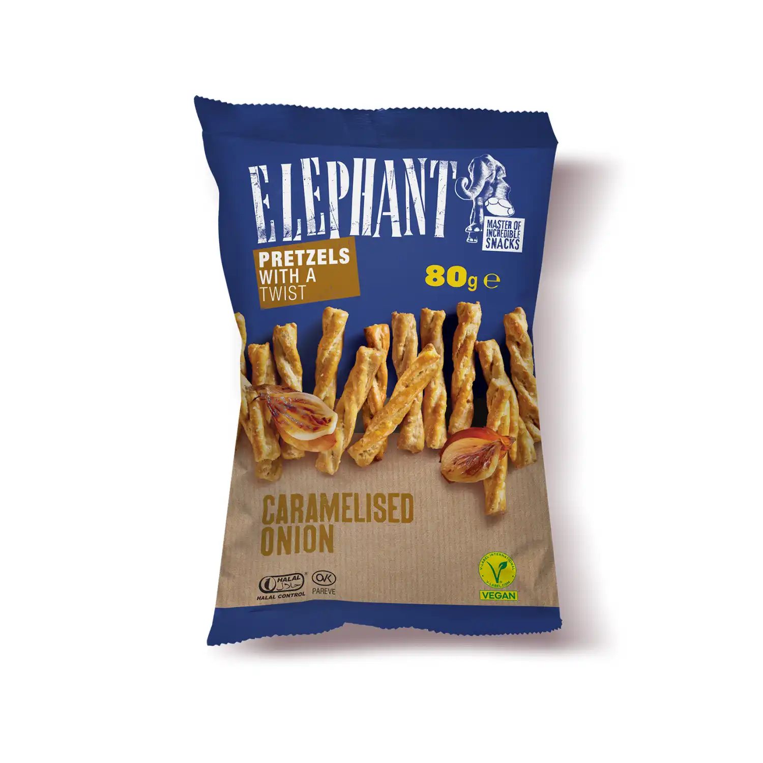 Karam. svogūnų skon. krekeriai ELEPHANT, 80 g
