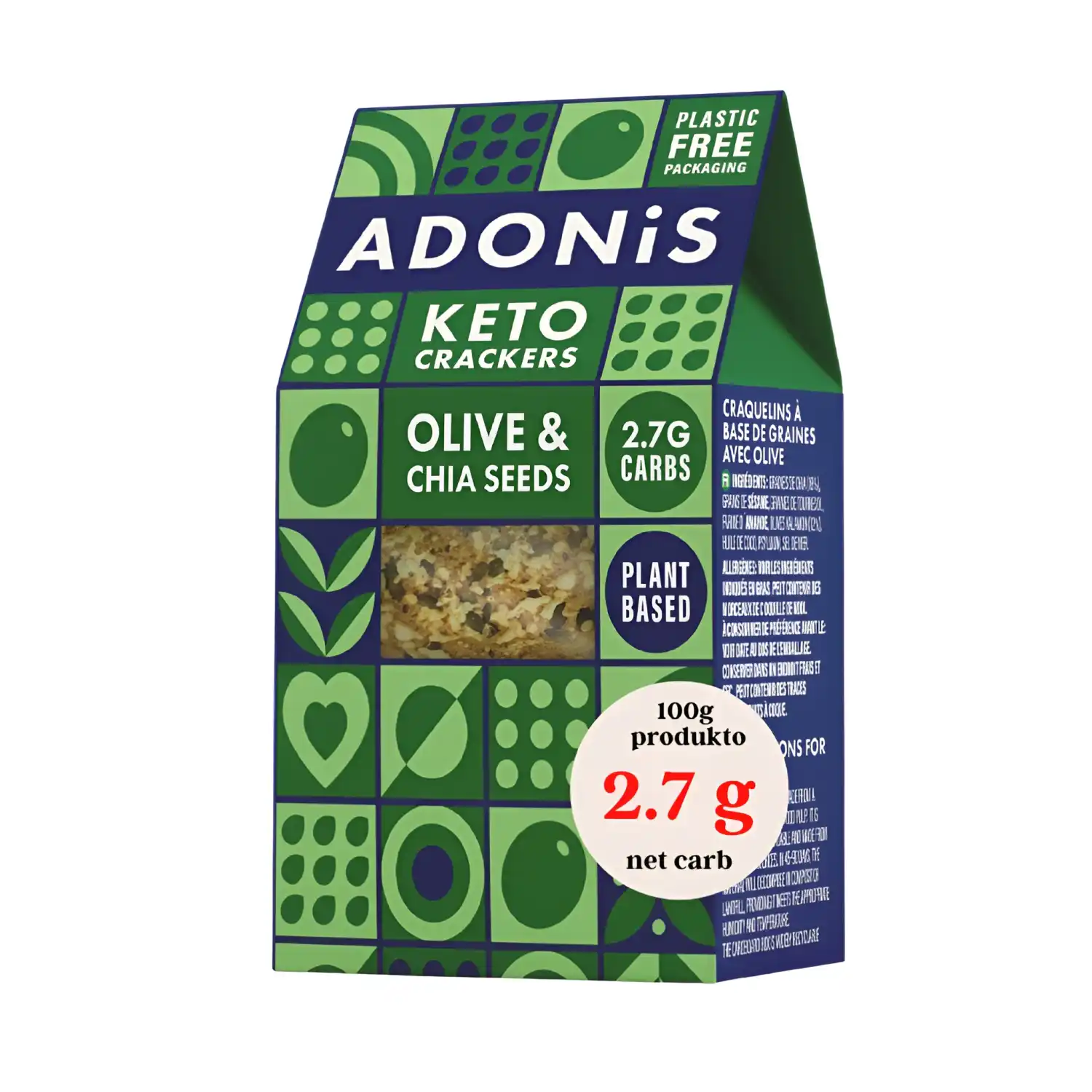 Ekol. alyv., isp. šal. krekeriai ADONIS, 60 g