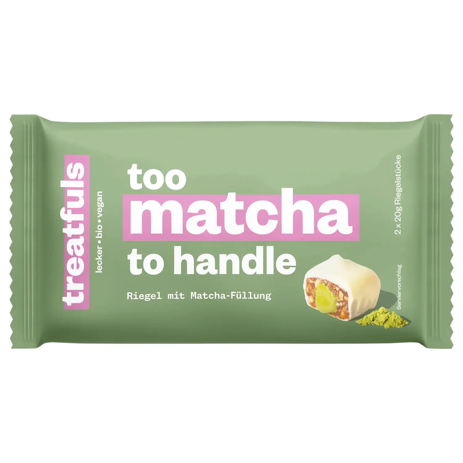 Ekol. batonėlis TOO MATCHA TREATFULS, 2x20 g