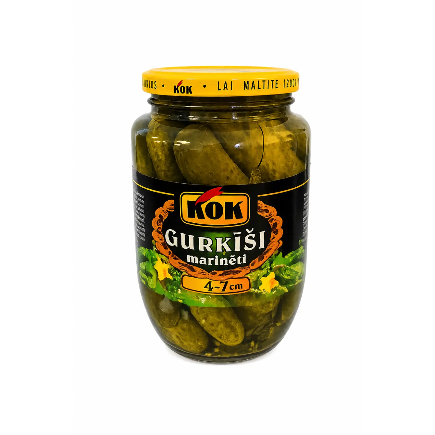 Marinēti gurķīši Kok 4-7cm 530g/270g