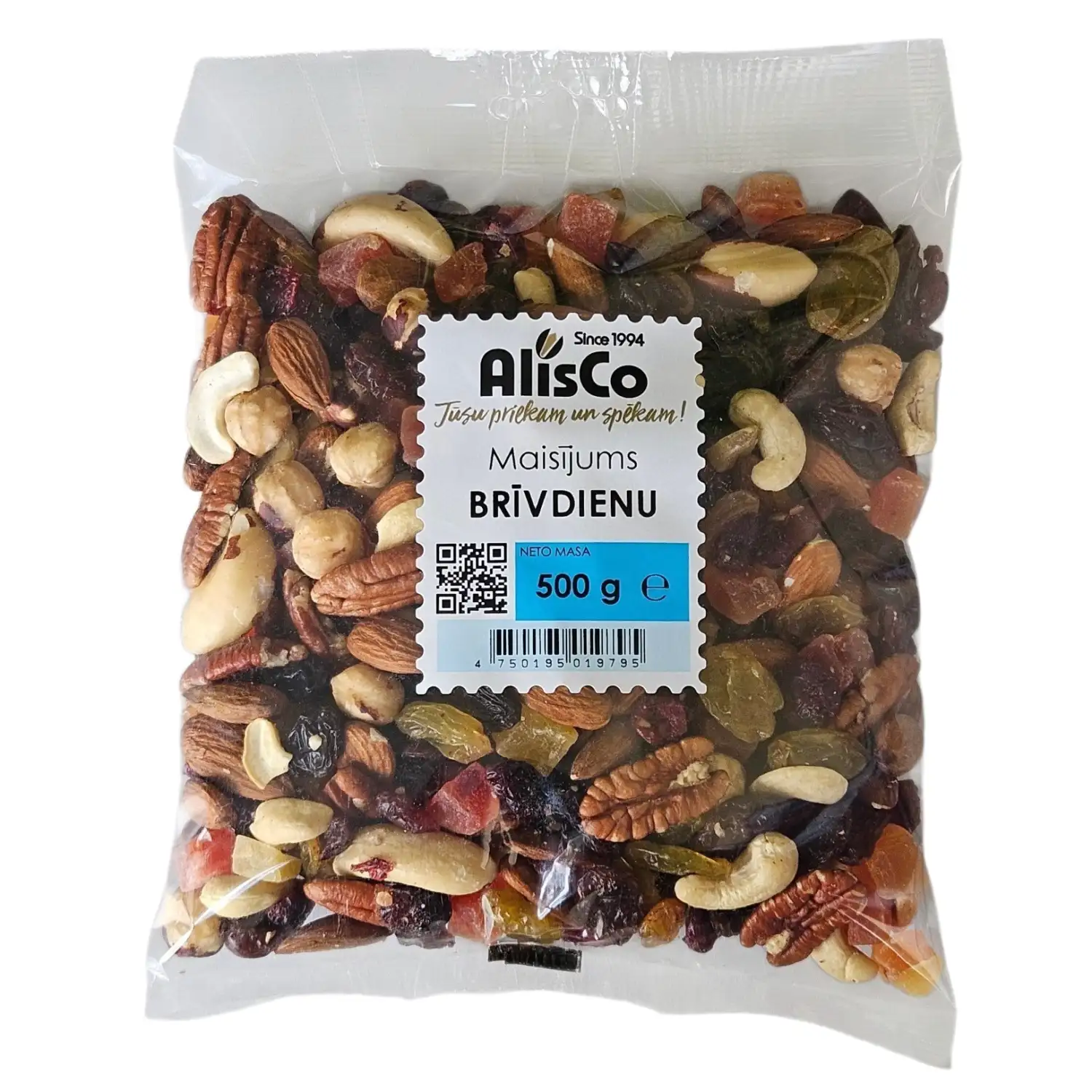 Riekstu, augļu maisīj. Alis Co Brīvdienu 500g