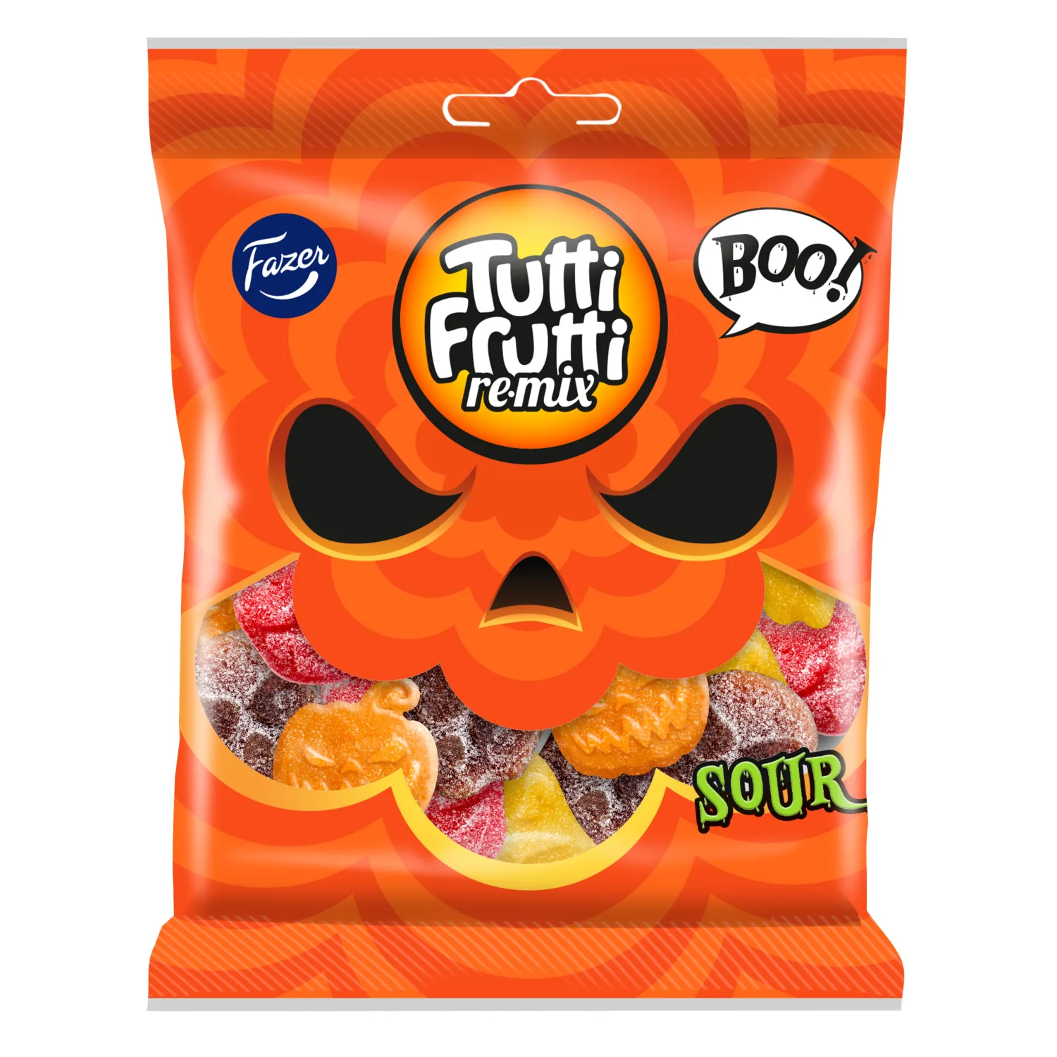 Kummikommid Remix Boo Sour Tutti Frutti 90g