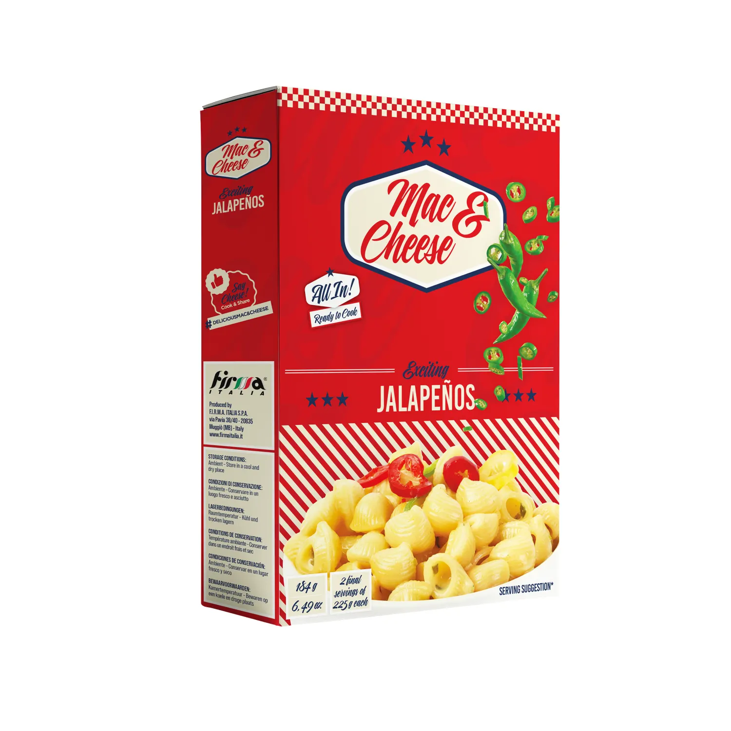 Makaronai MAC&CHEESE JELAPENOS, 184 g