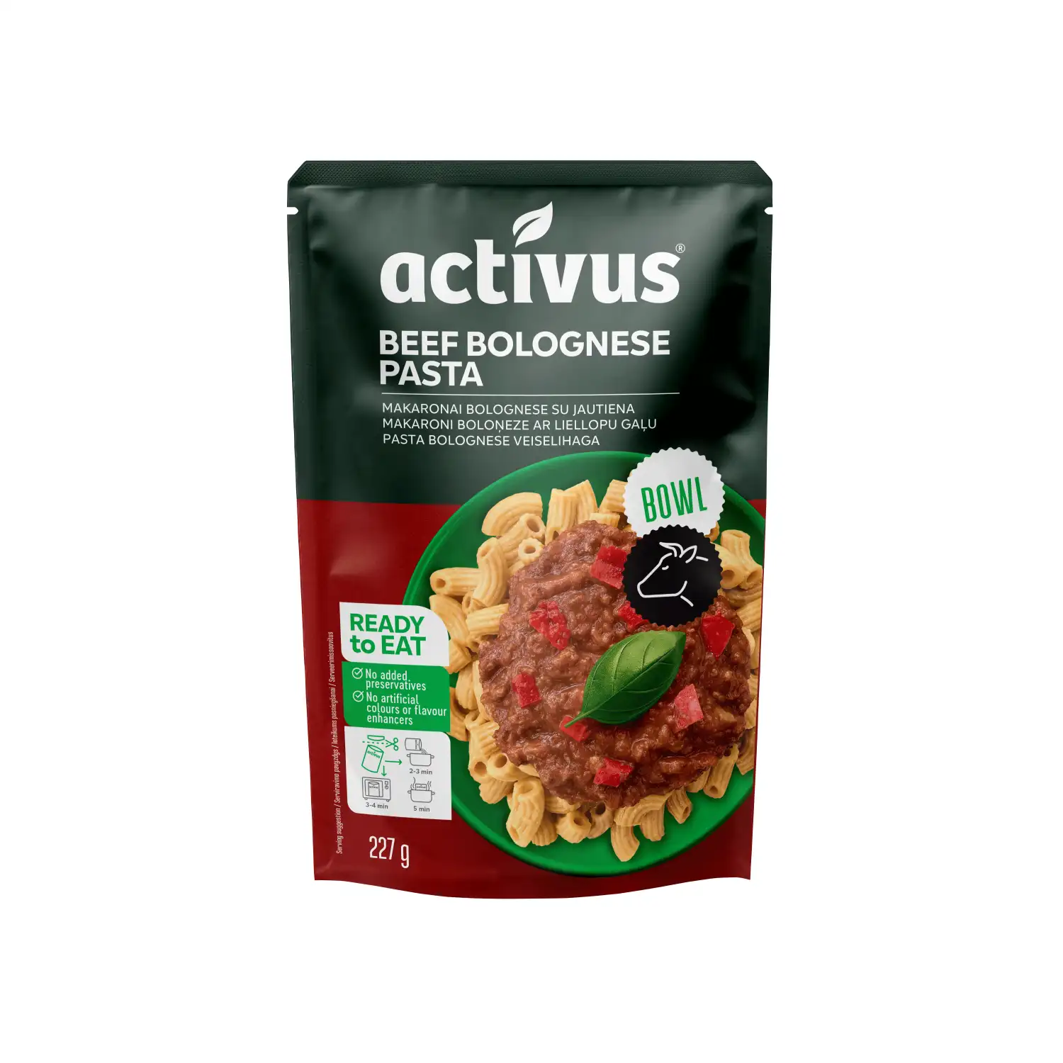 Makaronų patiekalas ACTIVUS BOLOGNESE, 227 g
