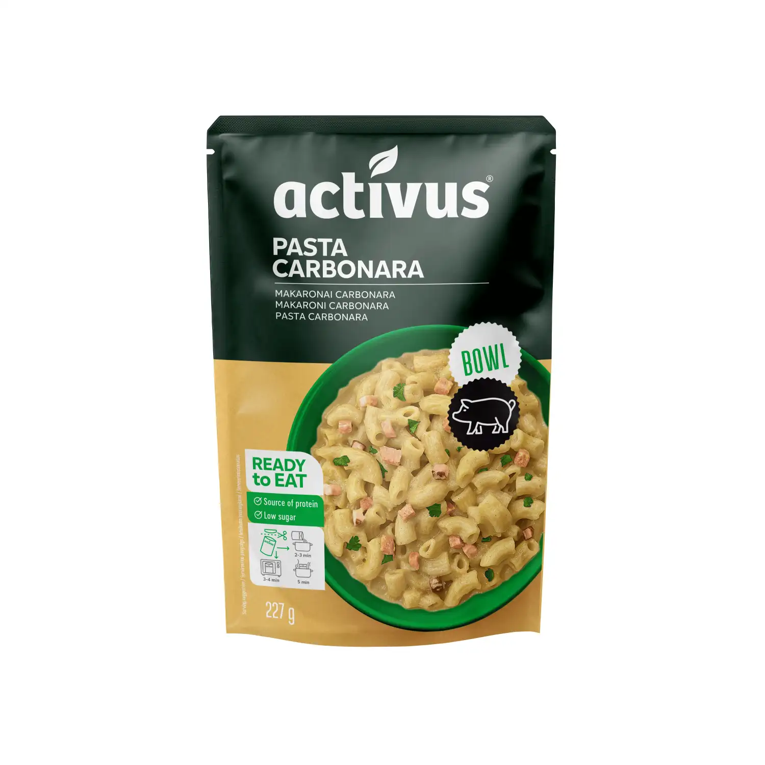 Makaronų patiekalas ACTIVUS CARBONARA, 227 g