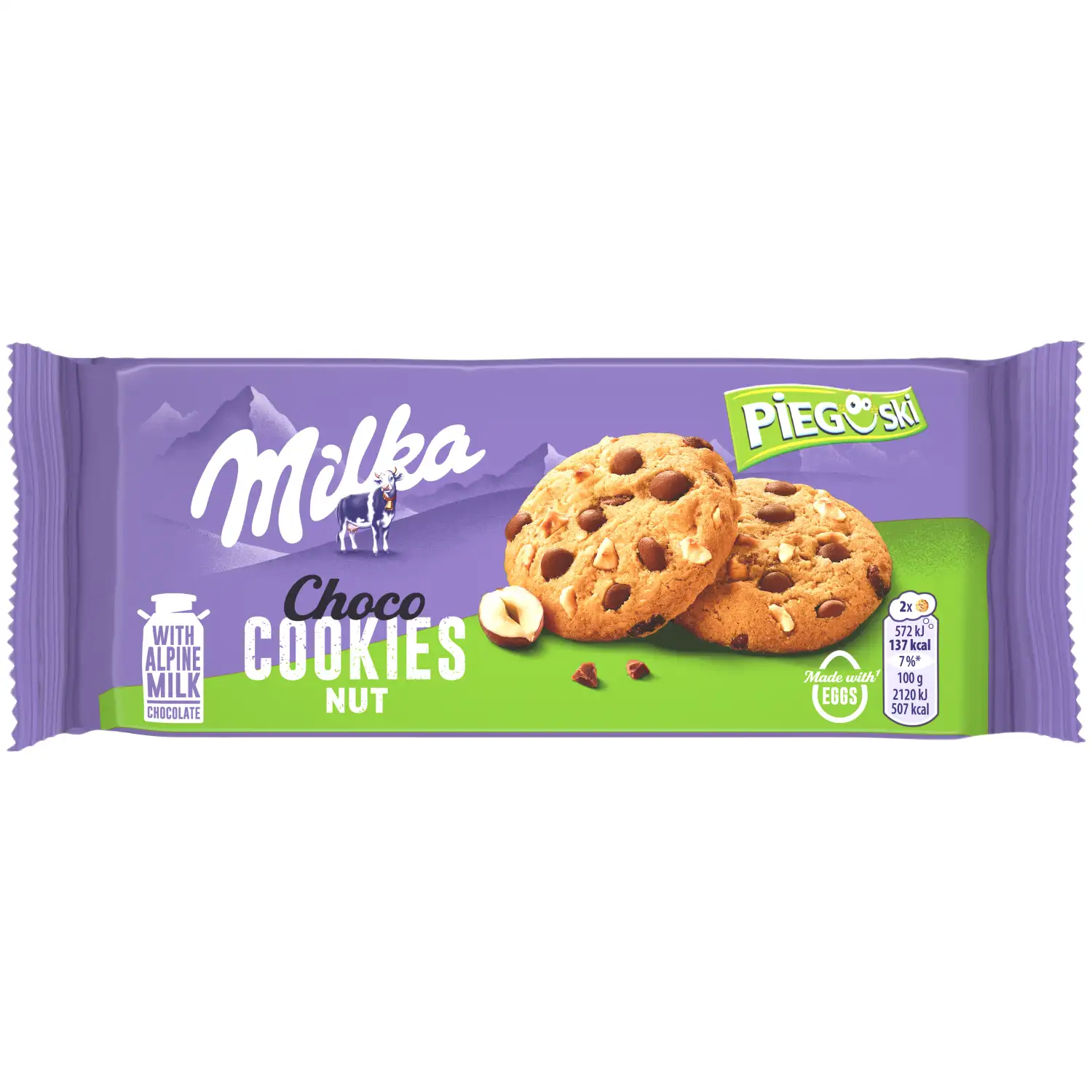 Sausainiai su šokol. l. riešut. MILKA, 1,35 g
