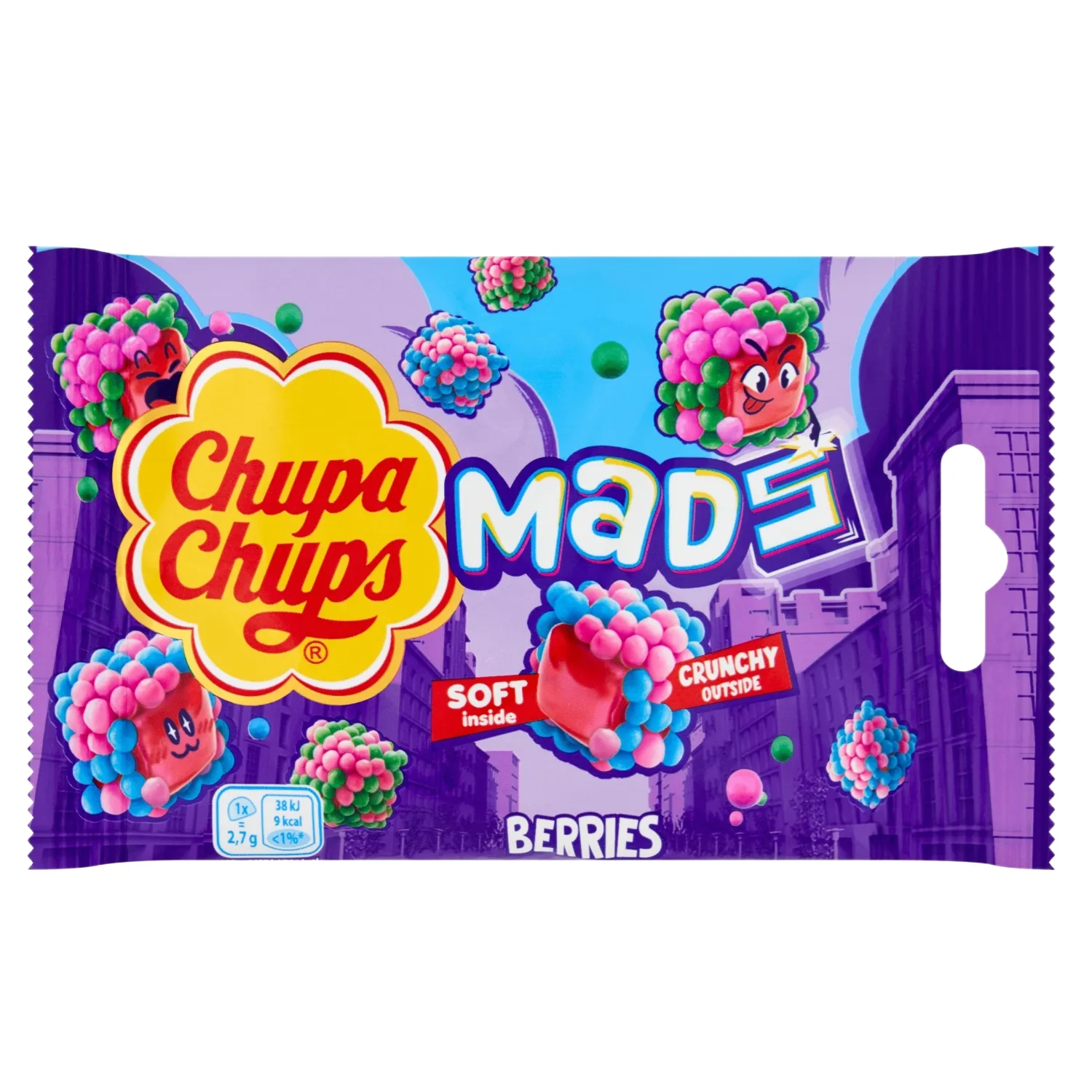 Želė saldainiai CHUPA CHUPS BERRIES BAG 45 g