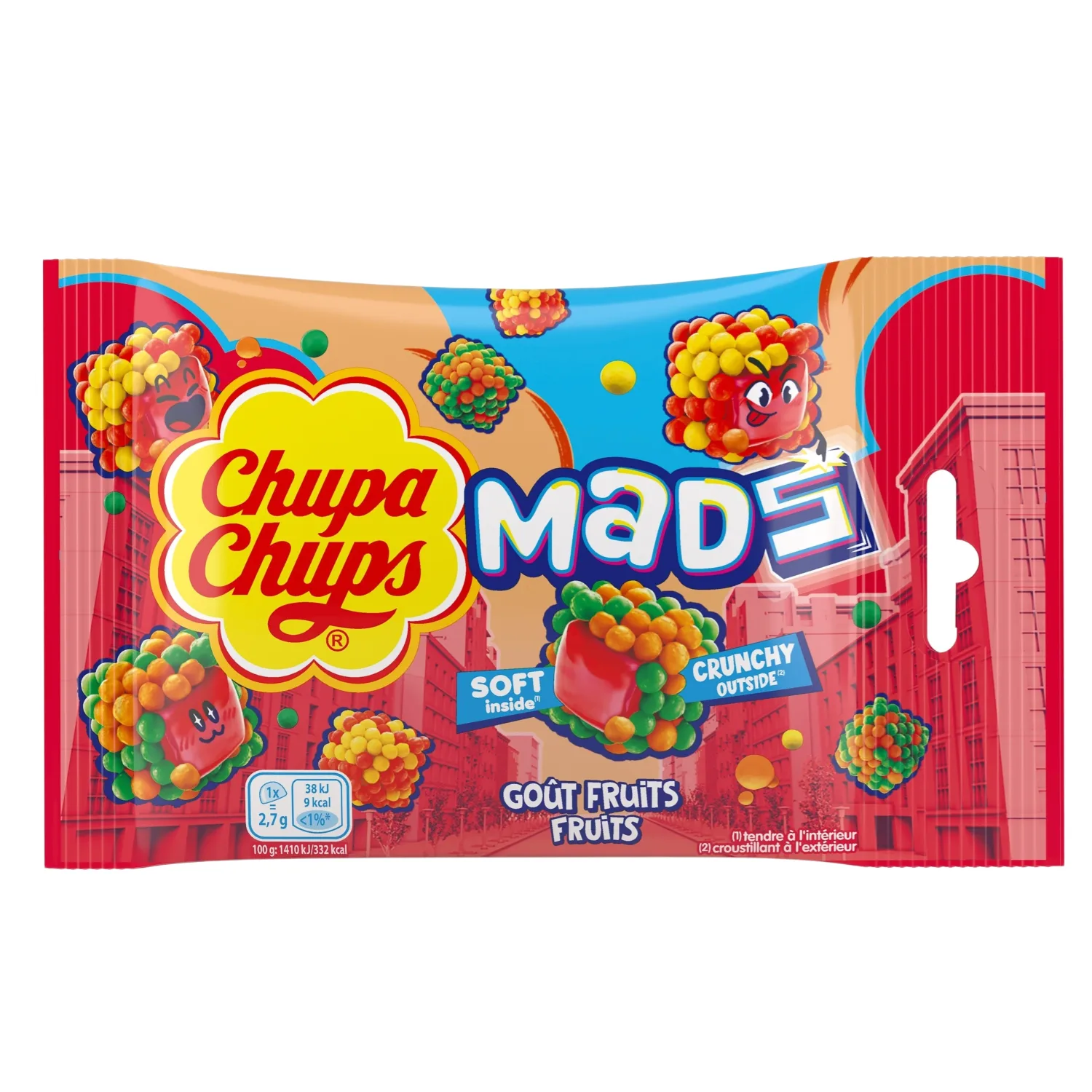 Želė saldainiai CHUPA CHUPS FRUIT BAG 45 g