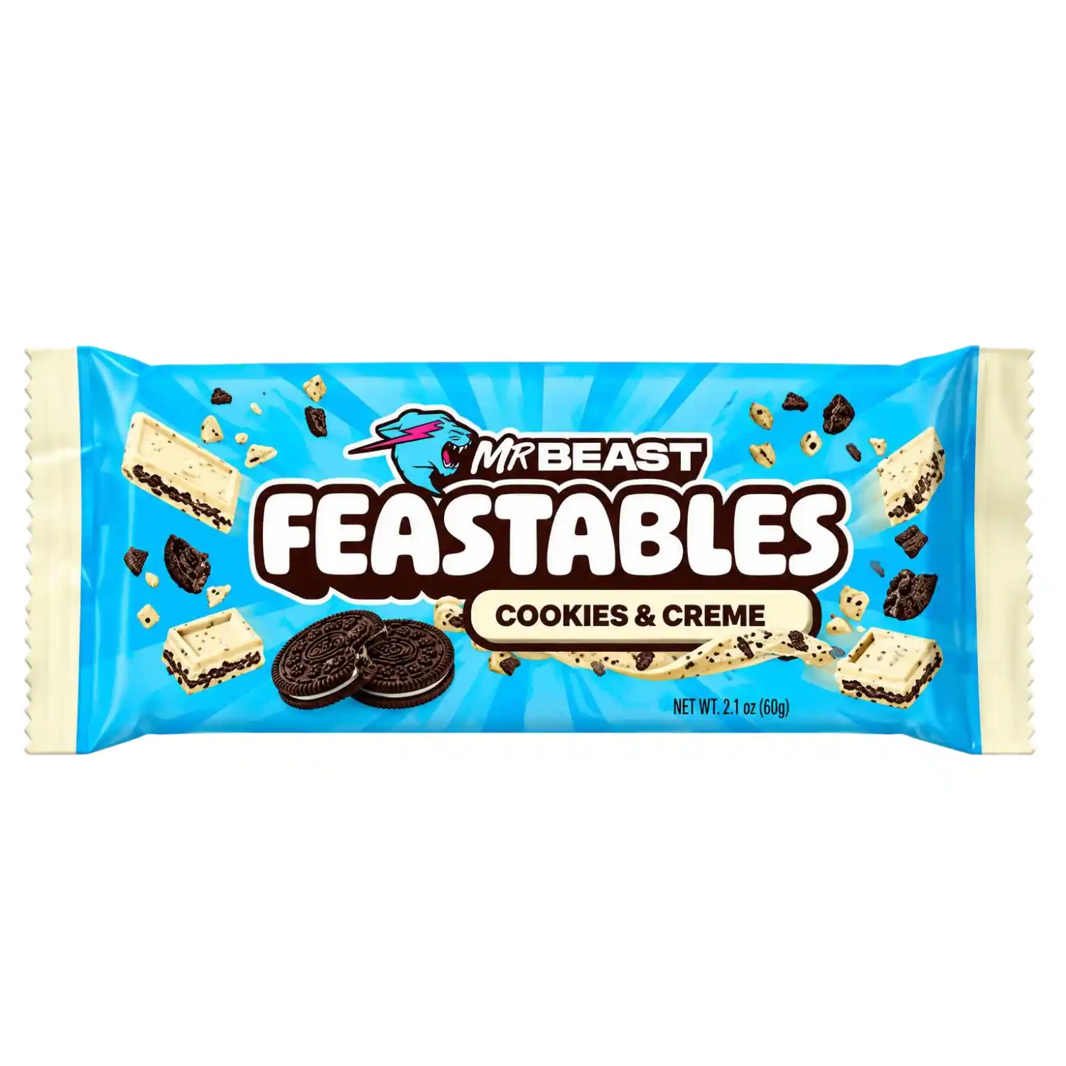 Balt. šokol. MRBEAST FEASTABLES COOKIES, 60 g