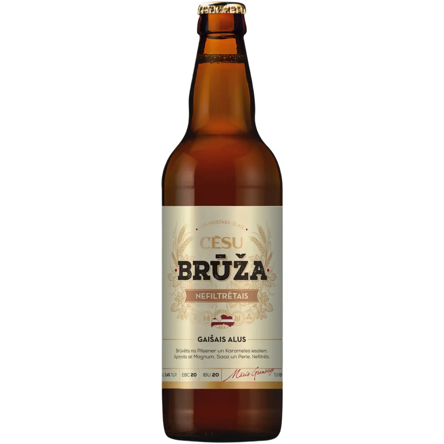 Alus Cēsu Brūža Nefiltrētais 5,4% 0,5l