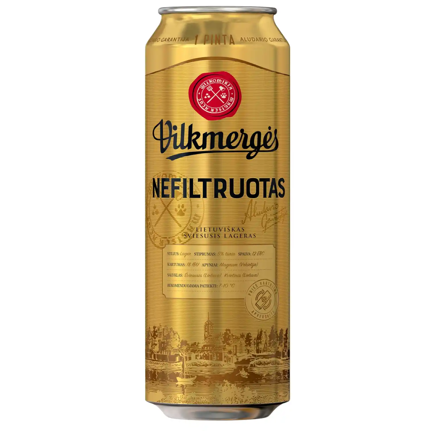 Nefilt. alus VILKMERGĖS PREMIUM, 5 %, 0,568 l