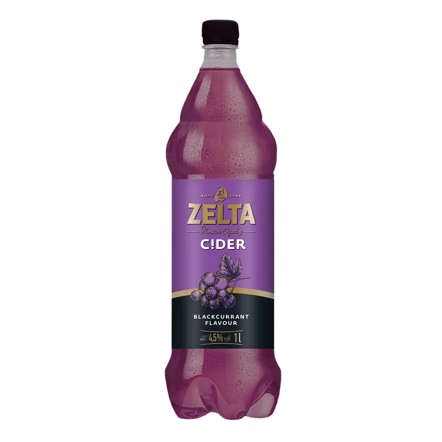 Alus dzērie. Zelta C!der Blackcurrant 4,5% 1l