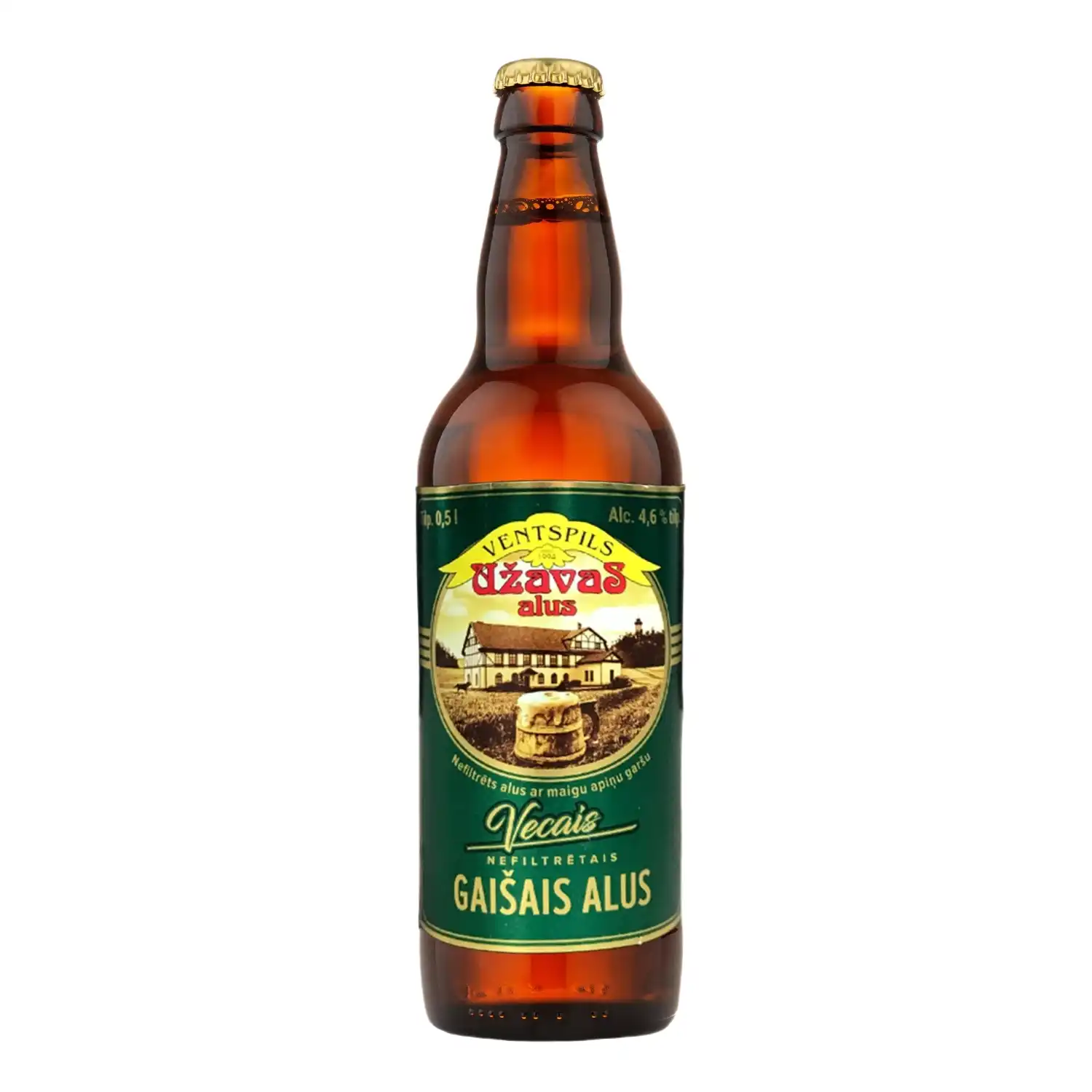 Gaišais alus Užavas Vecais nefilt. 4,6% 0,5L
