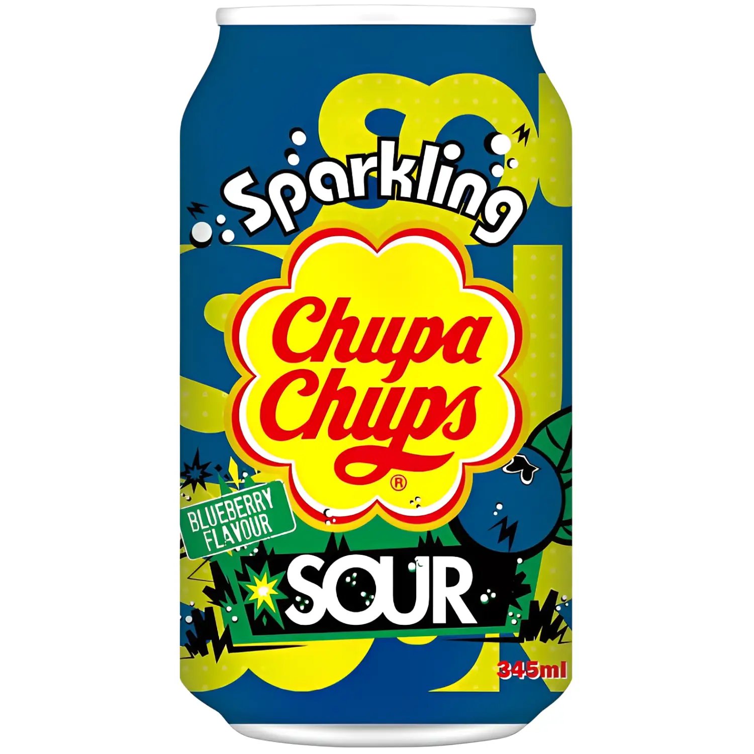 Gaz. gėr. CHUPA CHUPS SOUR BLUEBERRY, 0,345 l