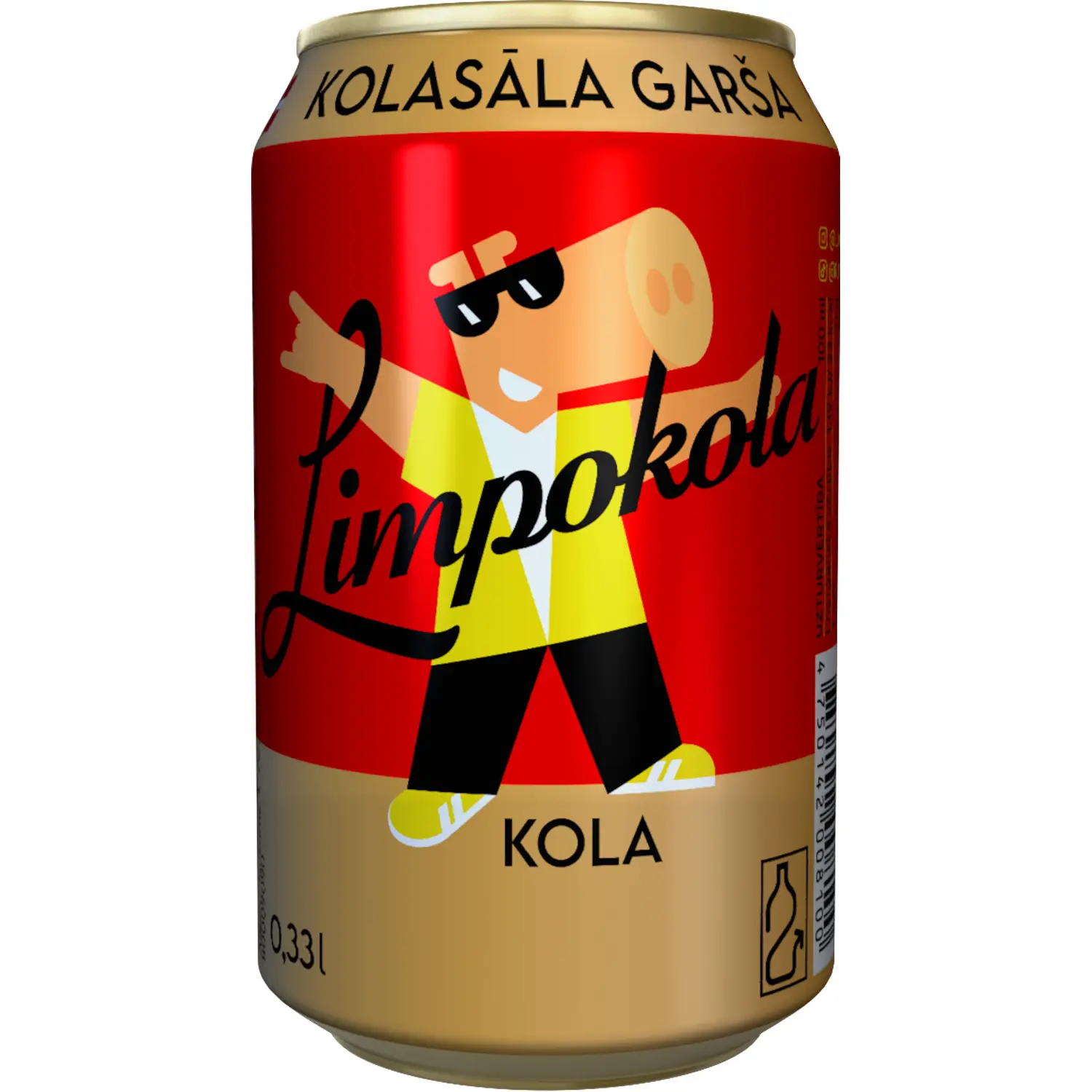 Gāzēts bezalkoholis.dzēriens Limpo cola 0.33l