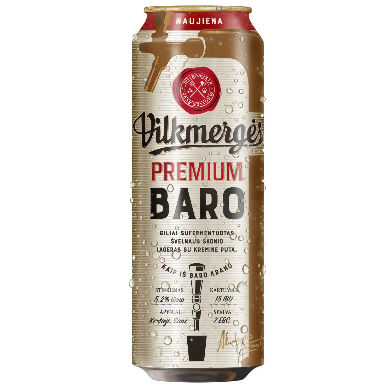 Alus VILKMERGĖS PREMIUM BARO, 5,2 %, 0,568 l